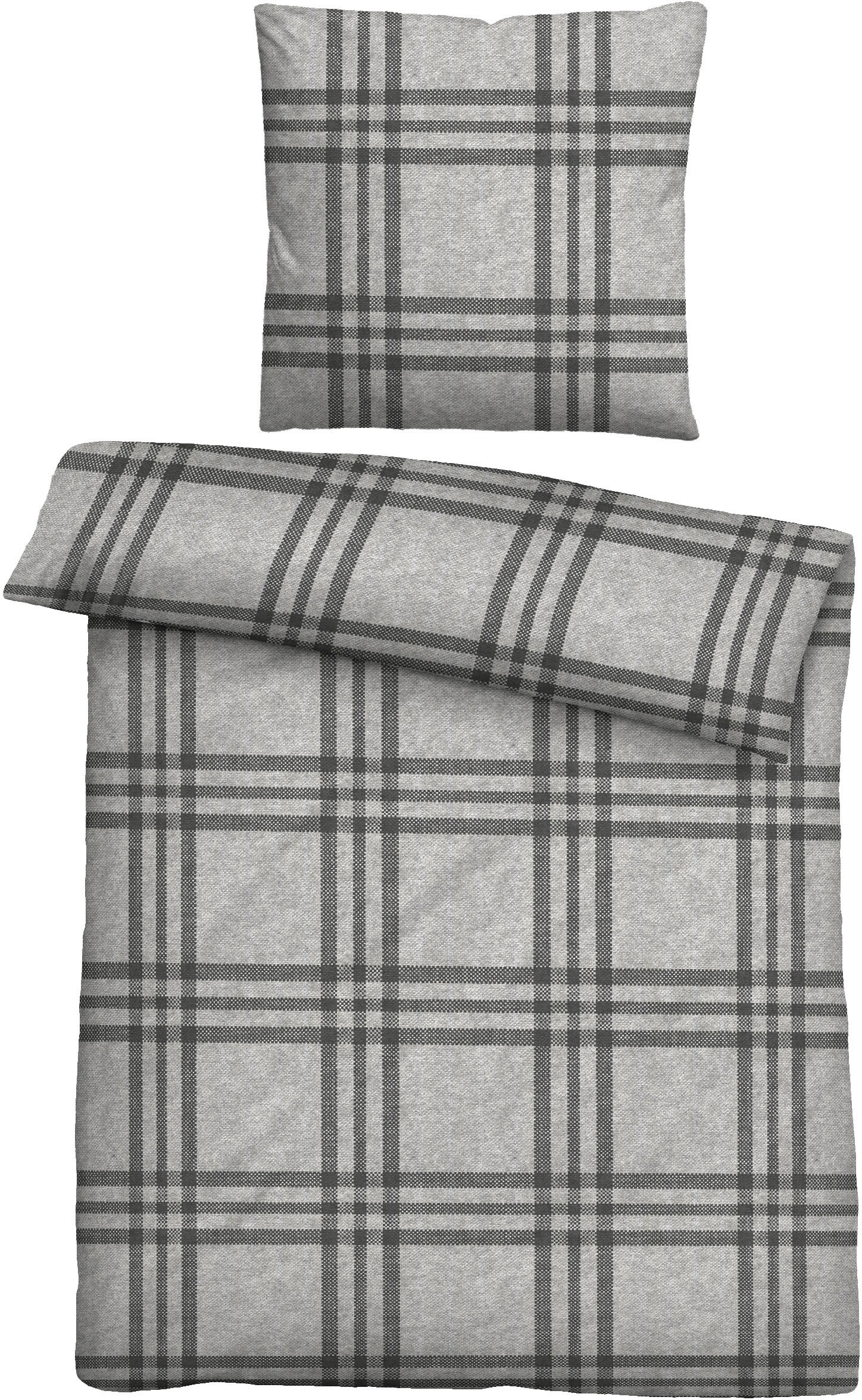 Biberna Bettwäsche "Lya" 2 Stk. tlg. kuschelig warm, weich, Melange, 100% B günstig online kaufen