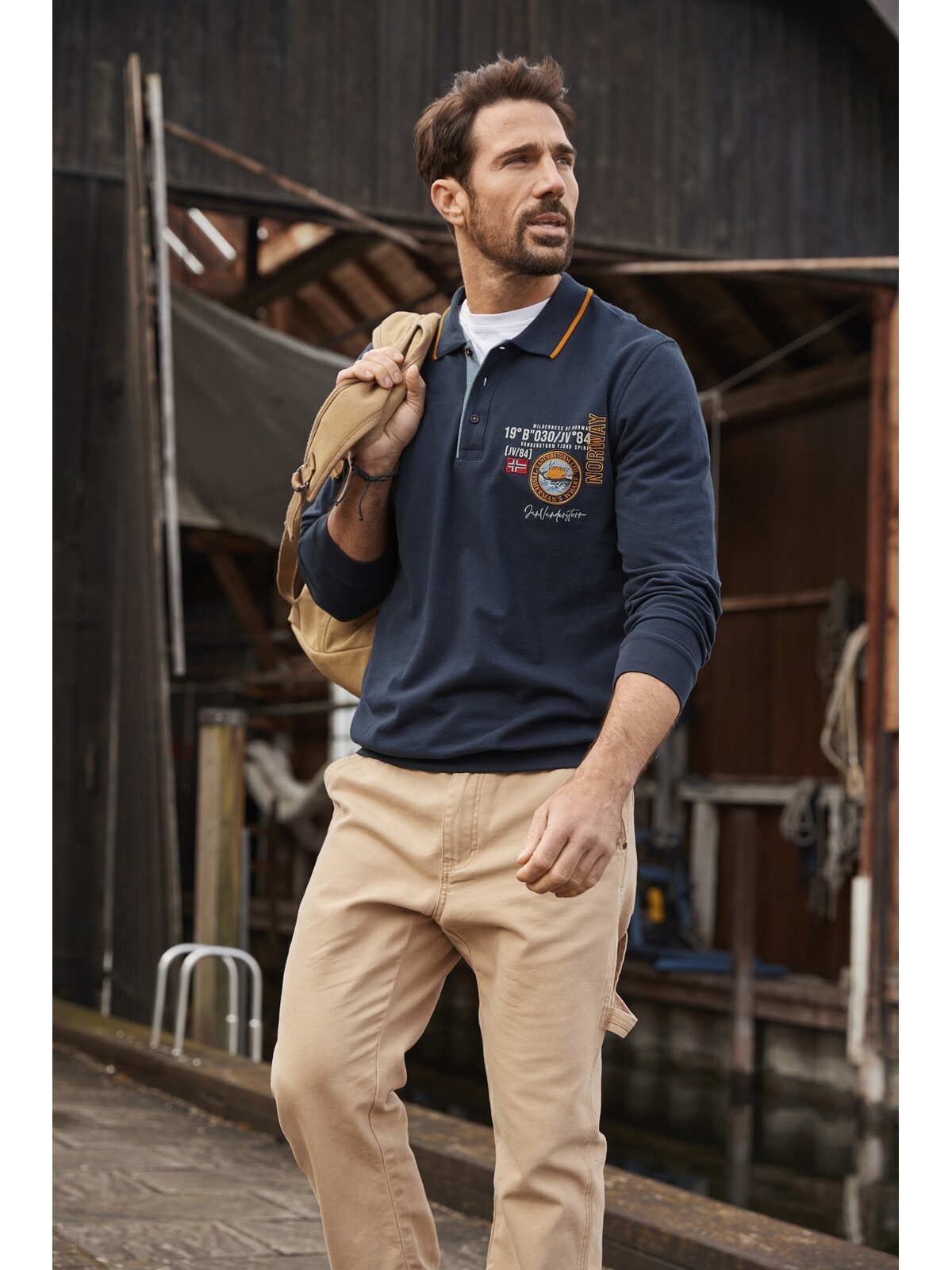 Jan Vanderstorm Langarm-Poloshirt »Langarm-Poloshirt LOKI«