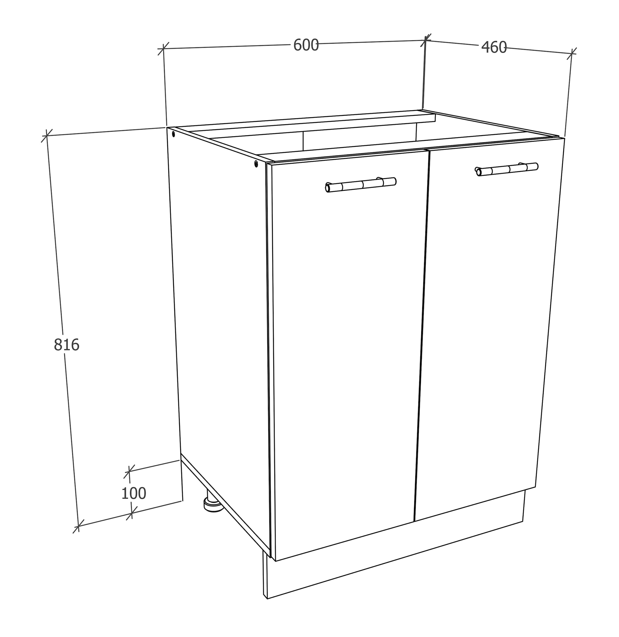 VCM Unterschrank »Küchenschrank B 60 cm Unterschrank Drehtüren Esilo«