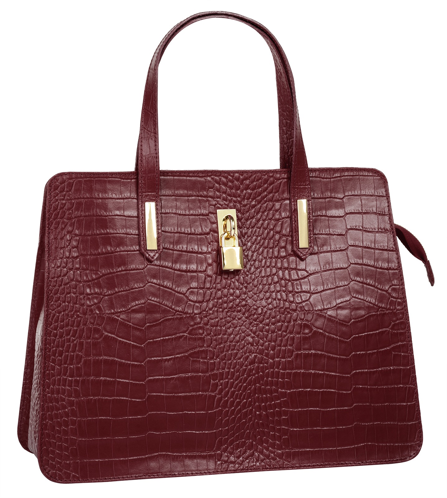 Thumbnail - Cluty Henkeltasche, echt Leder, Made in Italy