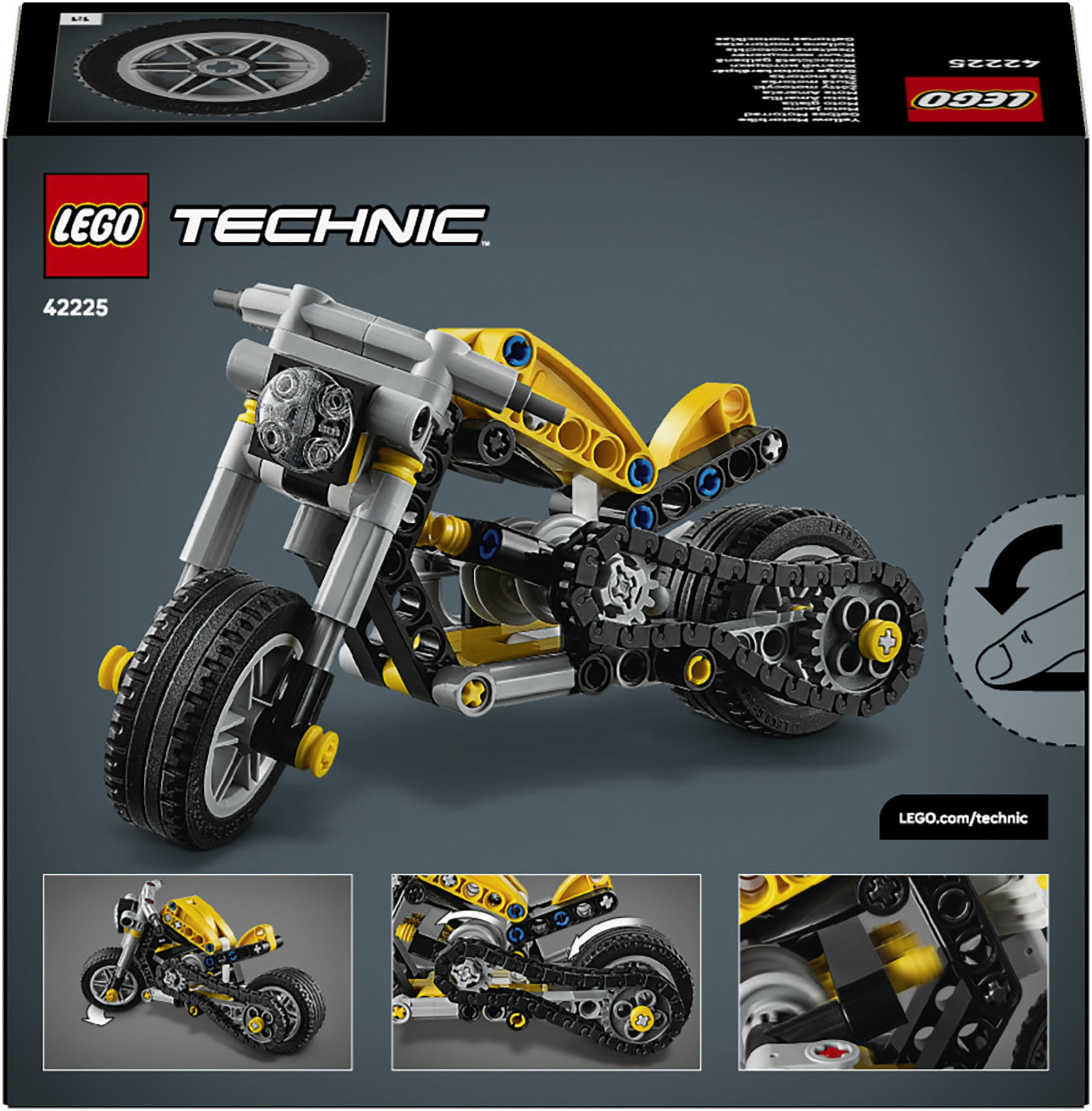 LEGO® Konstruktionsspielsteine »Gelbes Motorrad (42225), LEGO Technic«