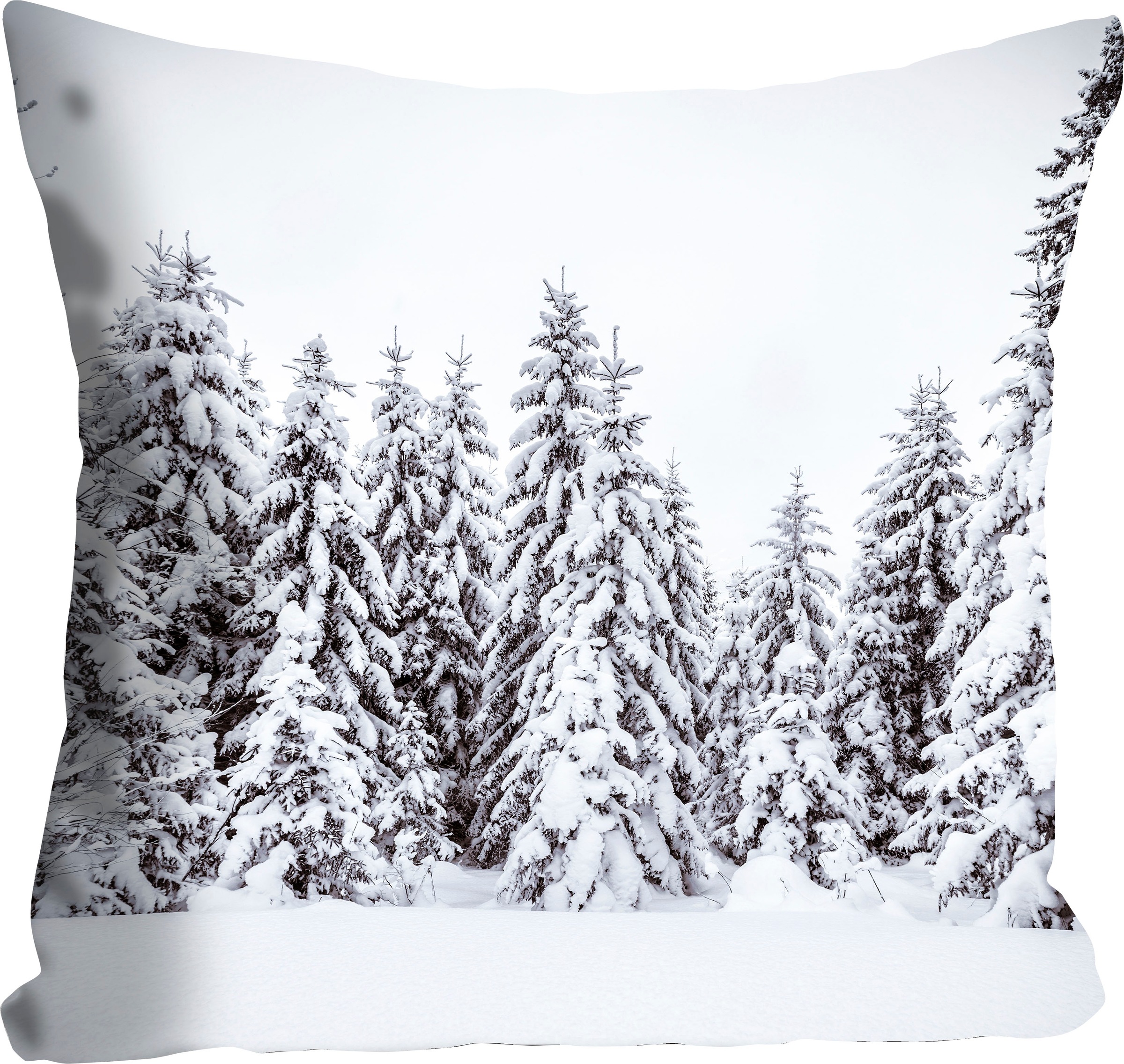 queence Dekokissen "Wood" mit einem Wald voller Tannen günstig online kaufen