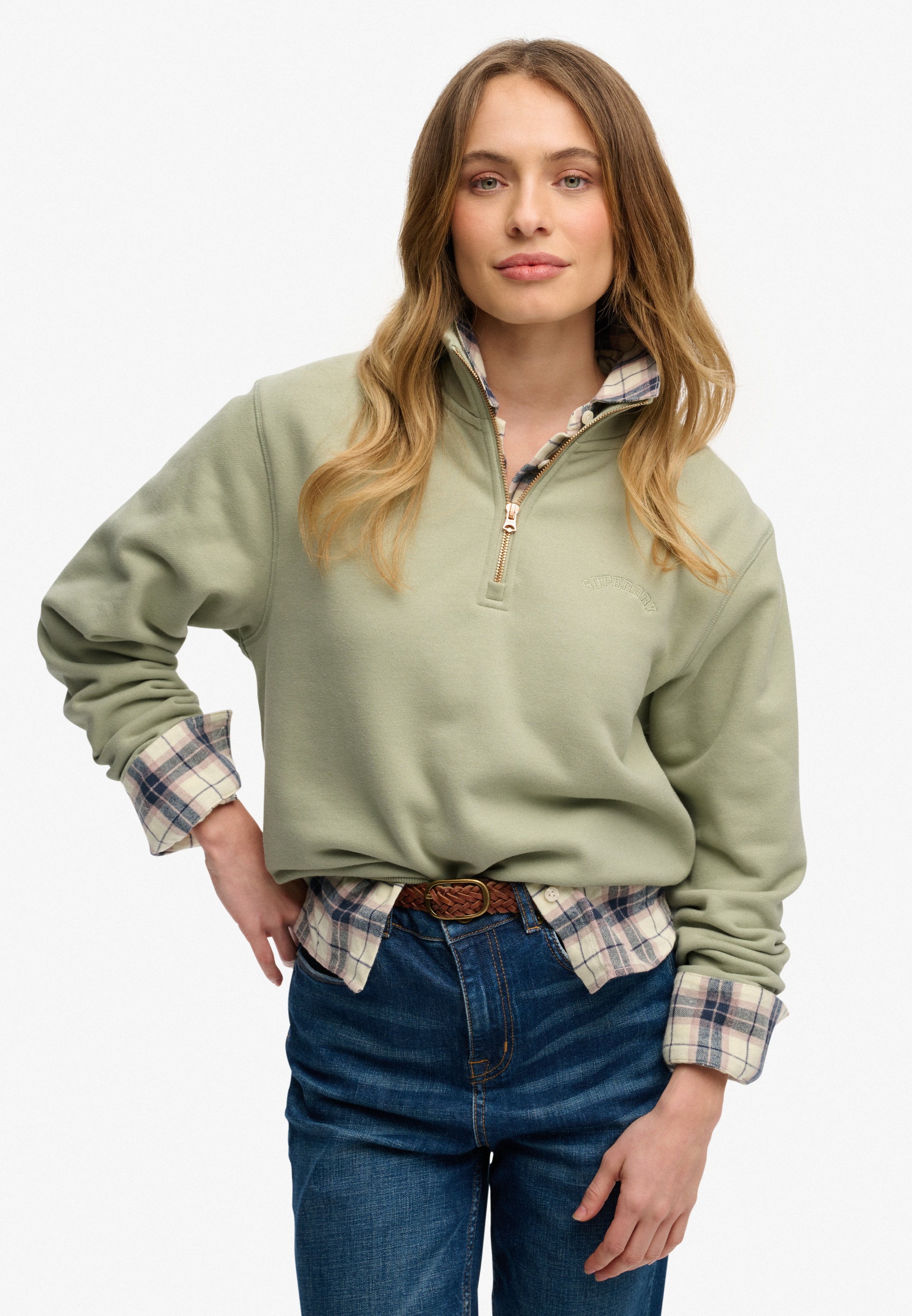 Superdry Sweatshirt "ESSENTIAL LOGO EMB HALF ZIP" günstig online kaufen