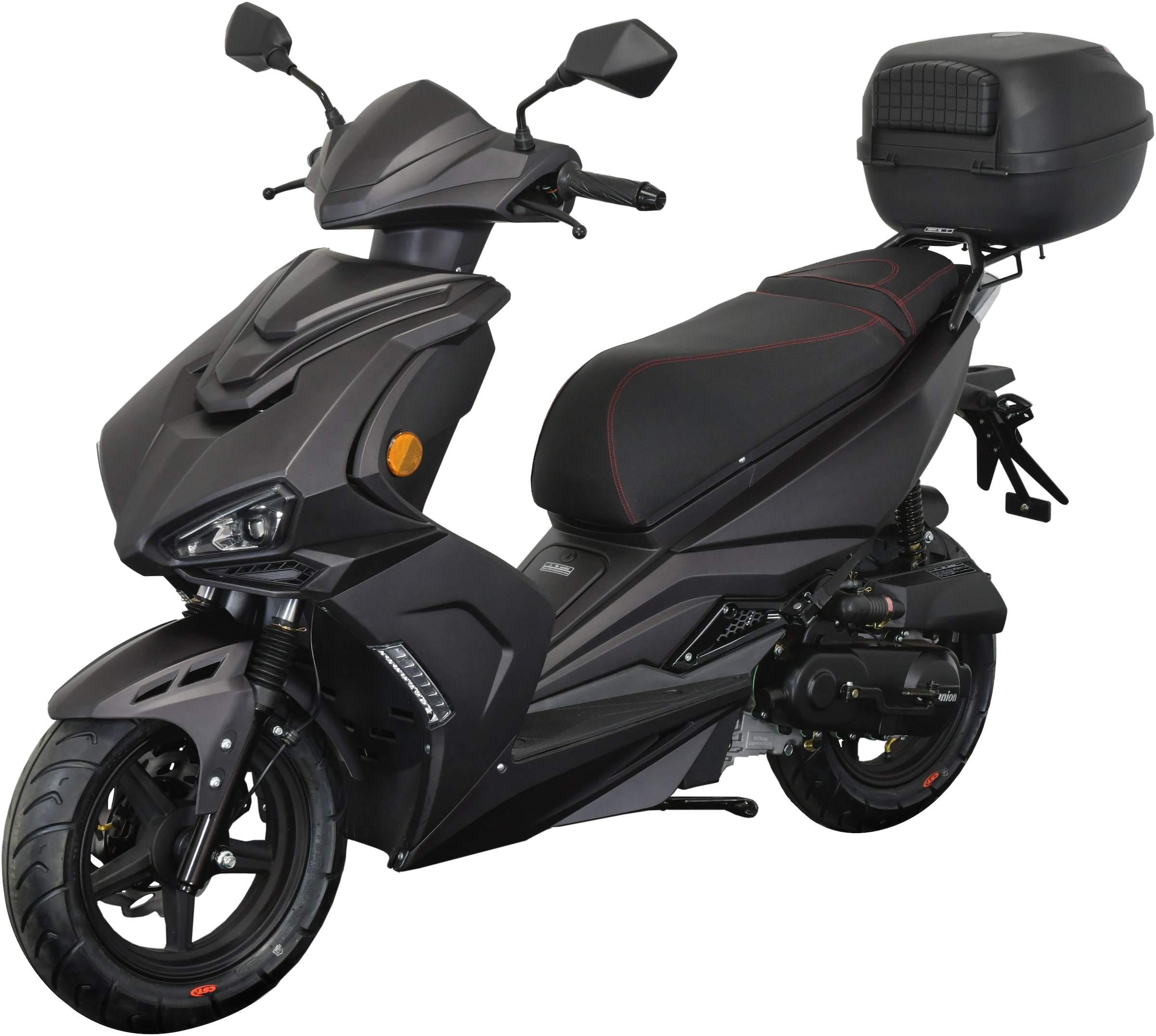 GT UNION Motorroller »Striker 25«, 49,5 cm³, 25 km/h, Euro 5, 2,7 PS, (Set, mit Topcase), Luftgekühlter Motor