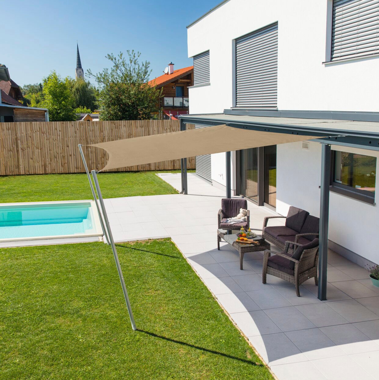 Windhager Sonnensegel »Cannes Quadrat«, 4x4m, taupe