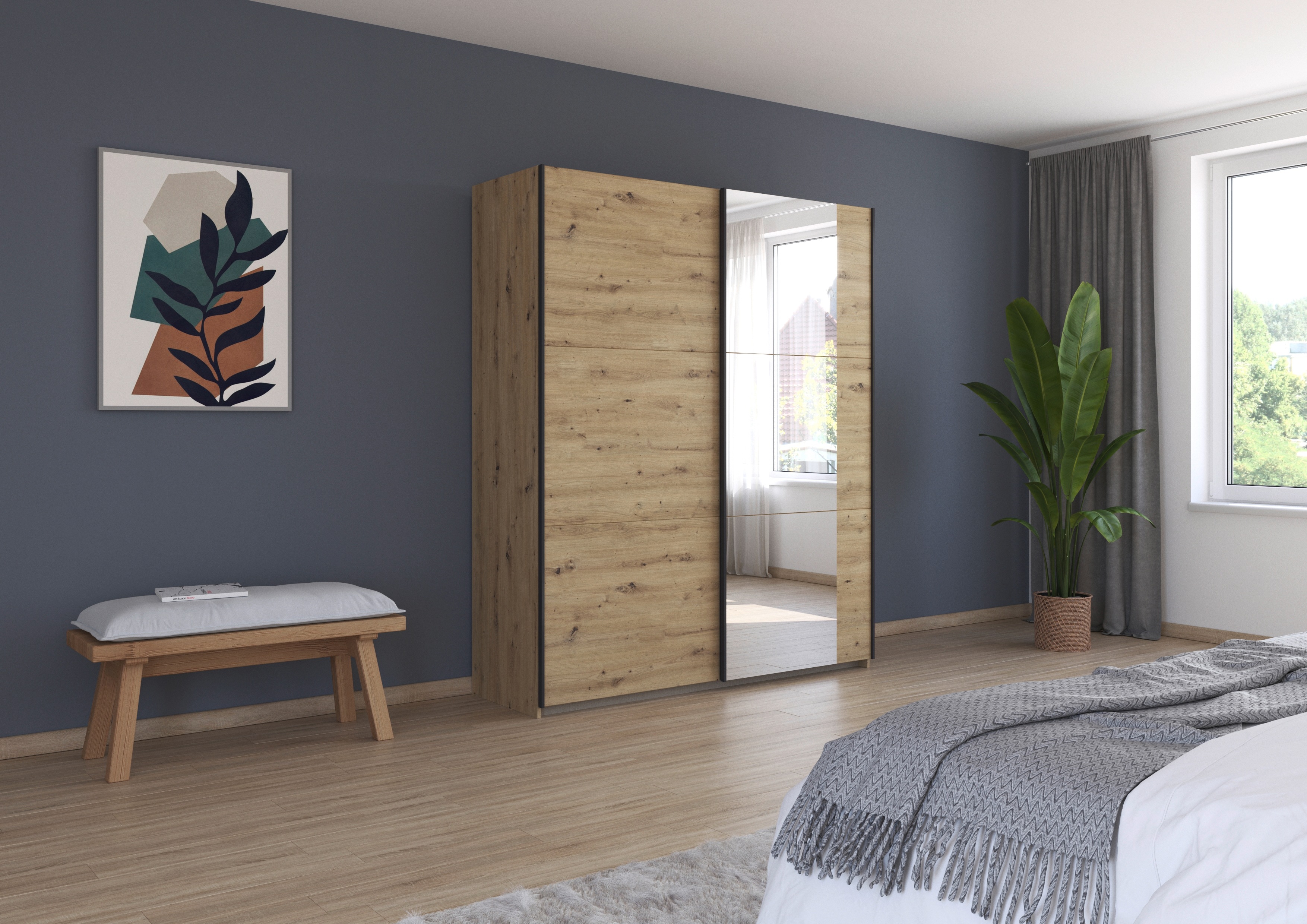 Thumbnail - rauch Kleiderschrank "Kleiderschrank Drehtürenschrank Schrank Garderobe KRONACH TOPSELLER" in 3 Ausstattungen BASIC/CLAS...