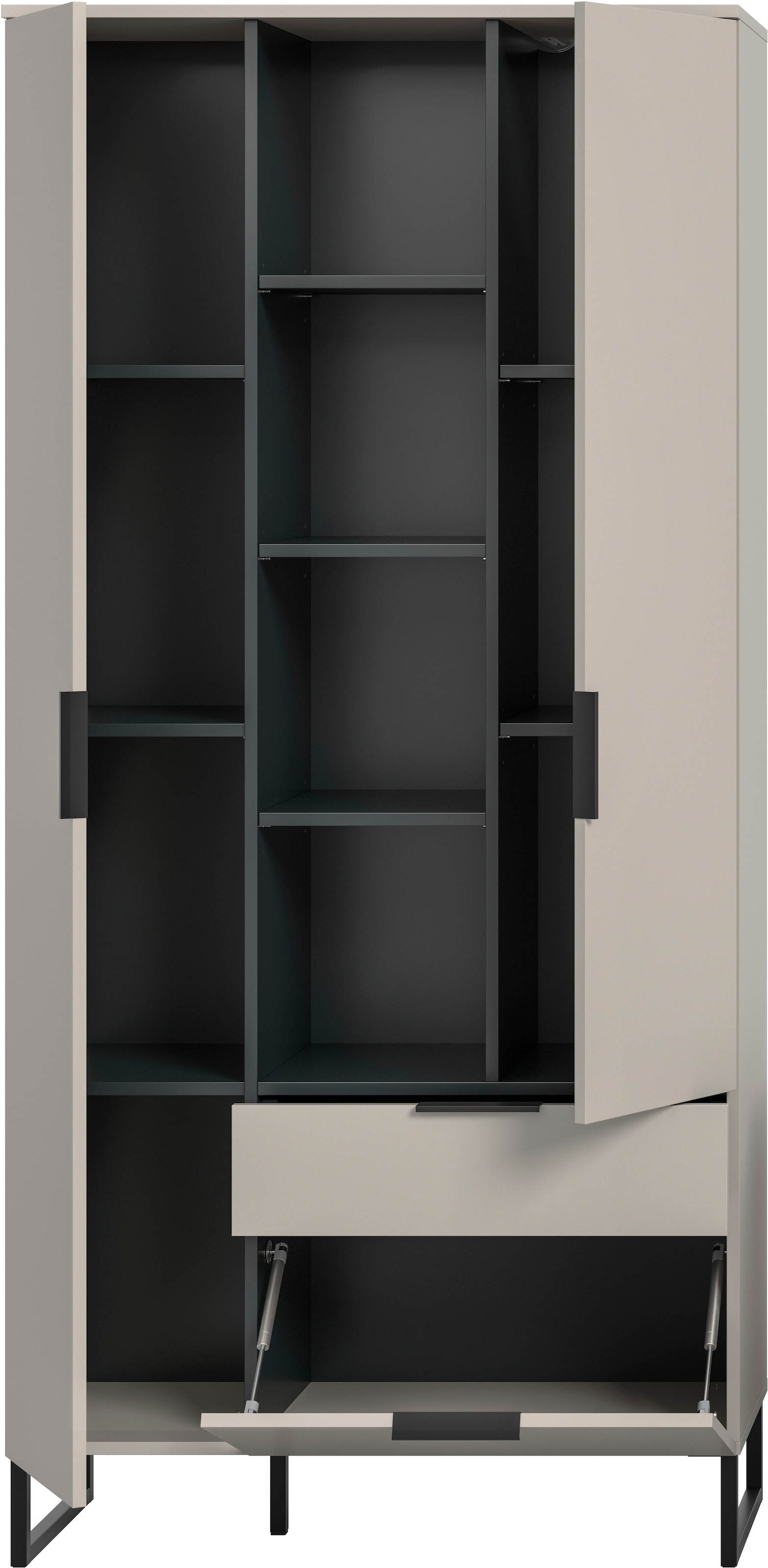 INOSIGN Mehrzweckschrank »Adio, Stauraumtype, 90 cm Breite«, (1 St.), Adio, Stauraumtype, Kashmir NB, 4 offene Fächer, 2 Türen, 1 Klappe