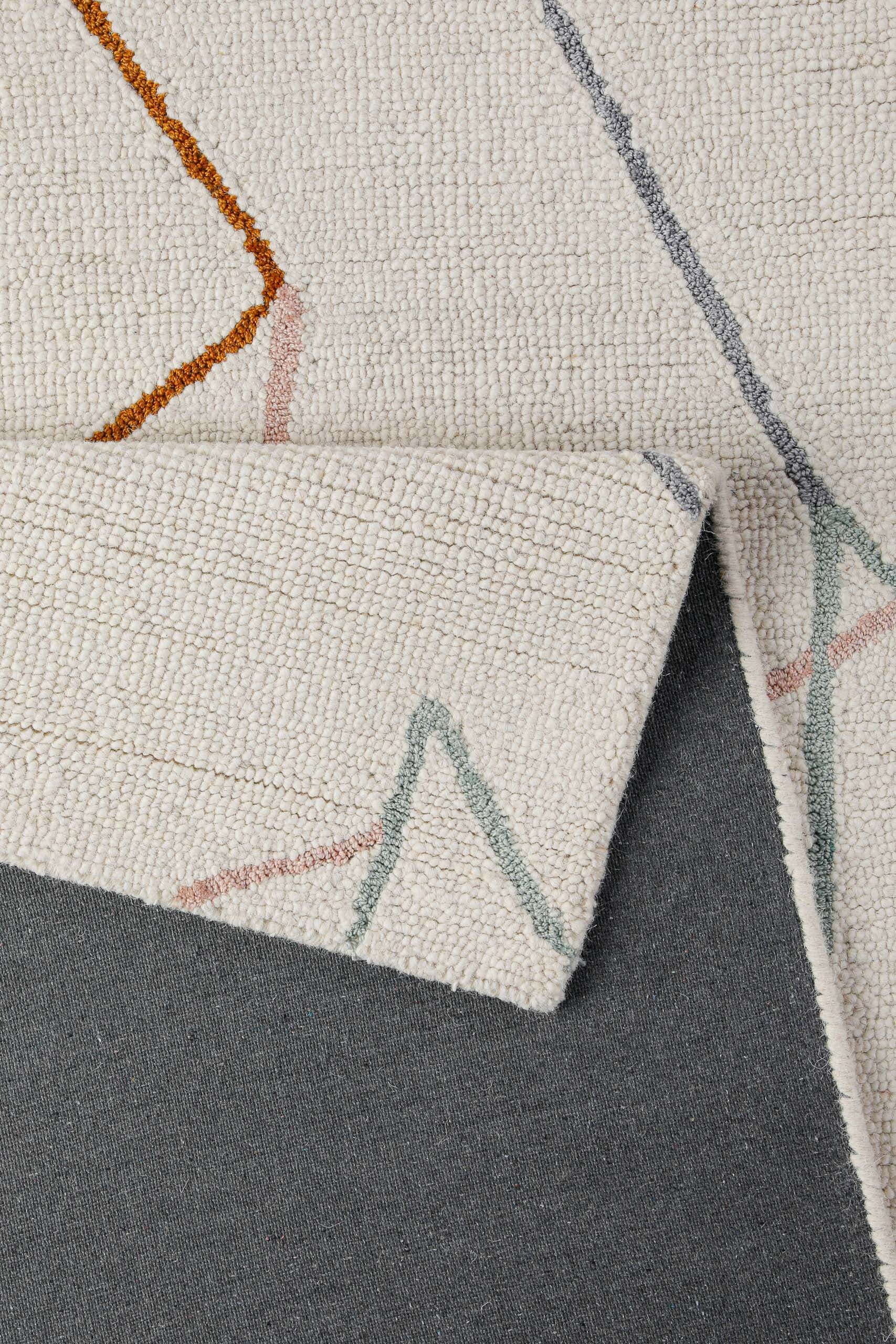 Wecon home Teppich »Nox«, rechteckig, 6 mm Höhe, Wollteppich, abstrakt, hochwertig, handgetuftet, robust, modern