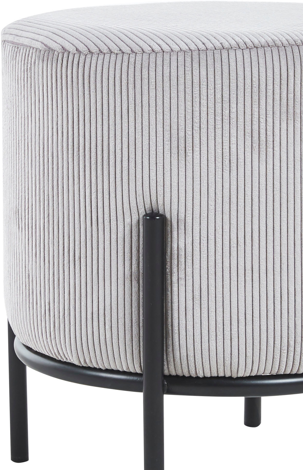 SalesFever Polsterhocker, mit Design-Gestell aus schwarzem Metall
