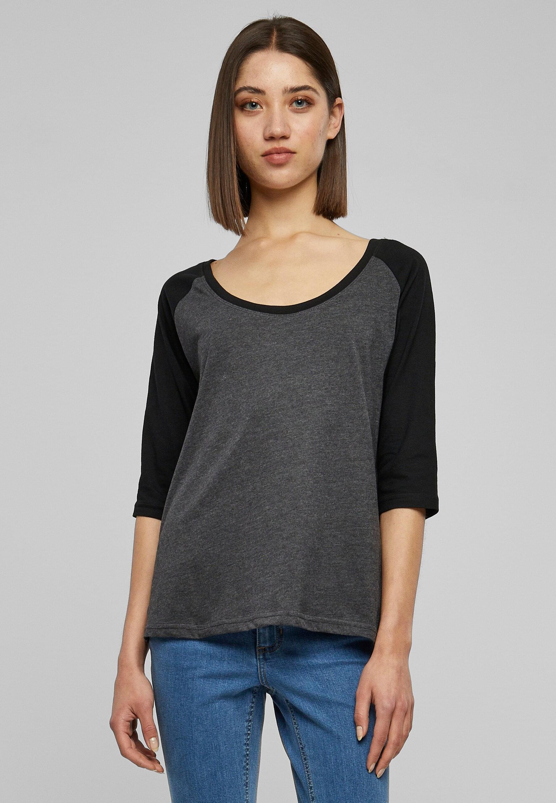 URBAN CLASSICS Kurzarmshirt »Urban Classics Damen Ladies 3/4 Contrast Raglan Tee«, (1 tlg.)