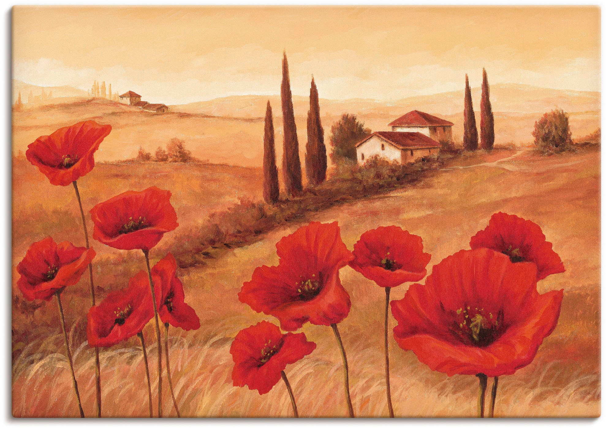 Artland Wandbild Poster bestellen »Mohnblumen Größen in BAUR Alubild, oder St.), (1 Wandaufkleber der Europa, Leinwandbild, versch. in | Toskana«, als
