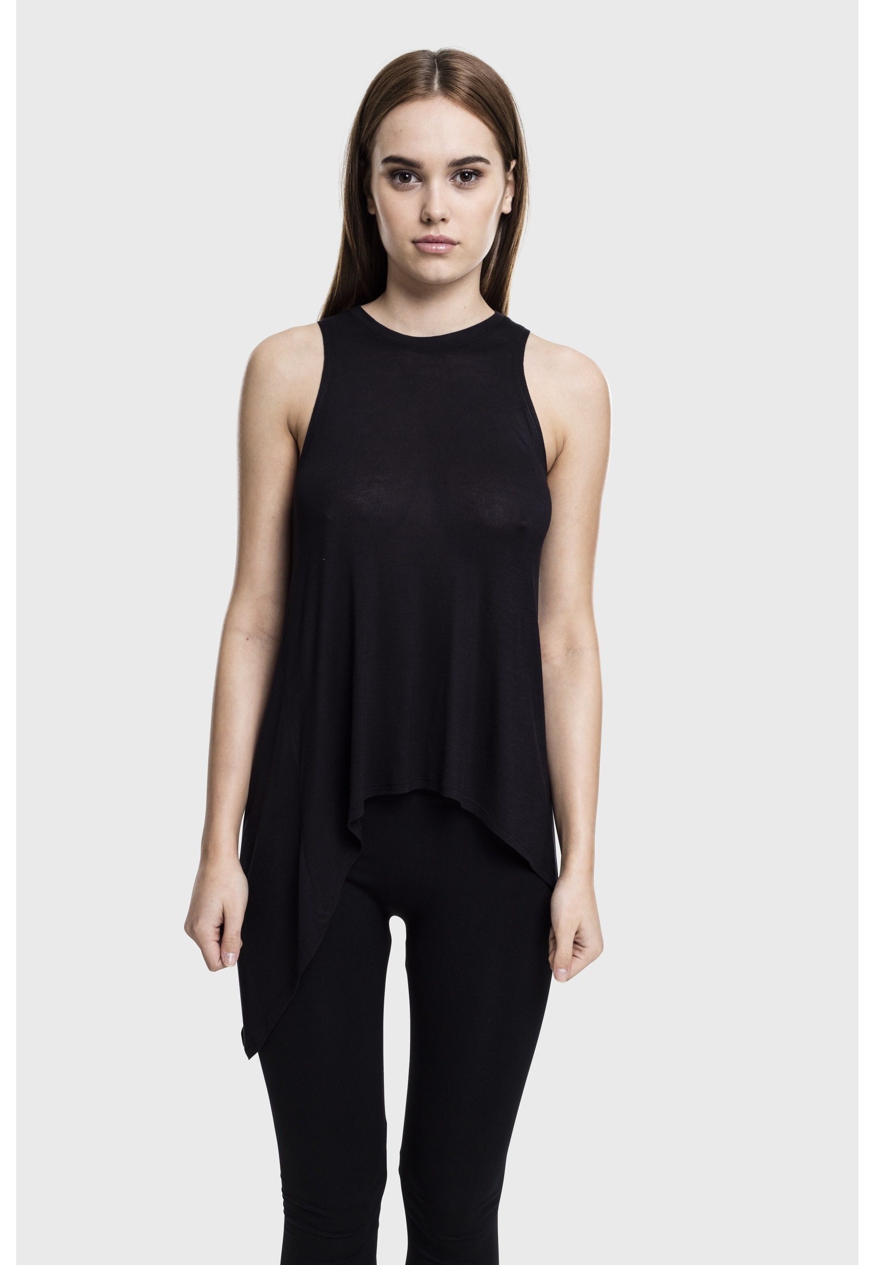 URBAN CLASSICS Tanktop »Urban Classics Damen Ladies HiLo Viscose Top« 1 Stk.