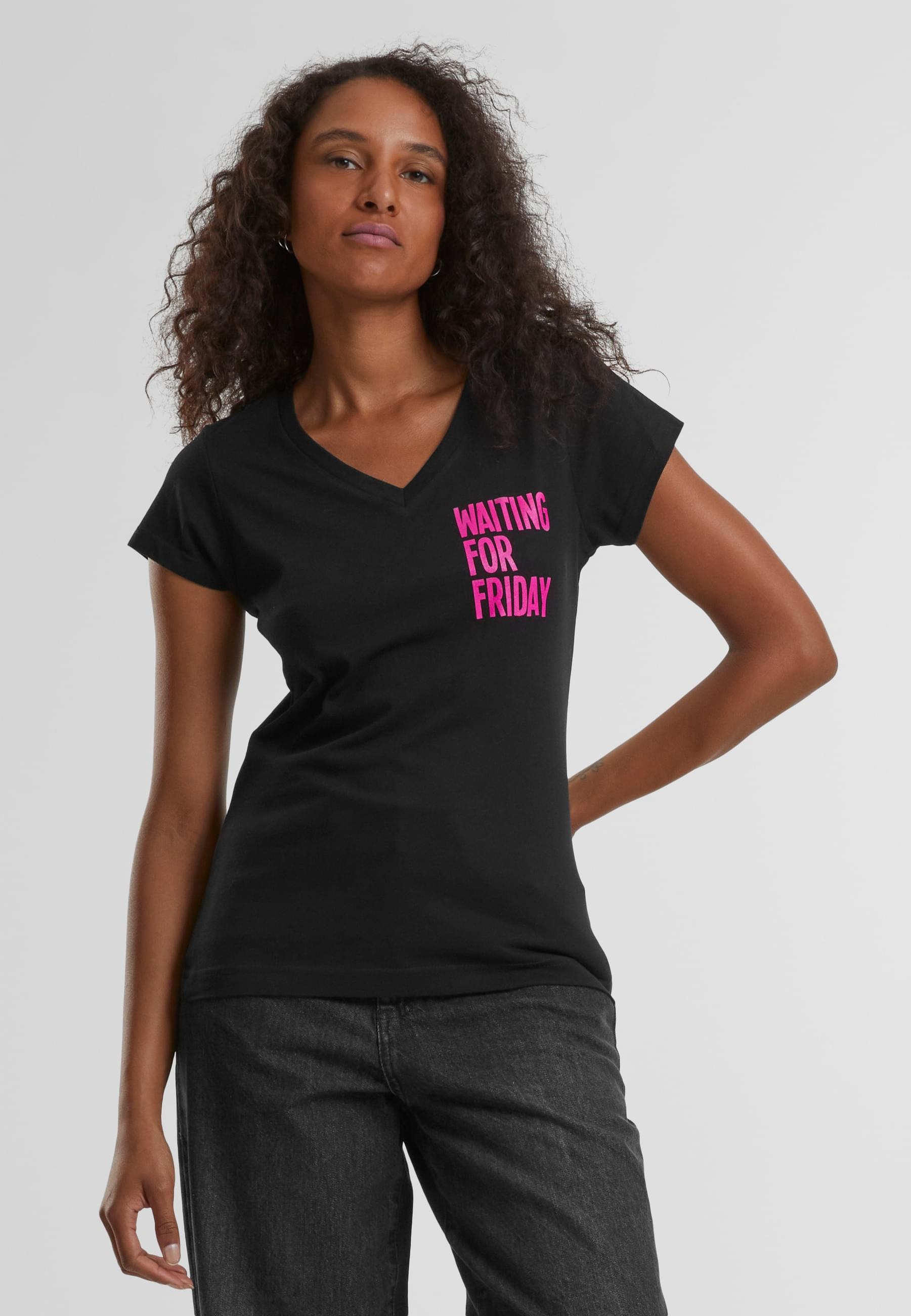 MisterTee T-Shirt »MisterTee Damen Ladies Waiting For Friday Box Tee«, (1 tlg.)