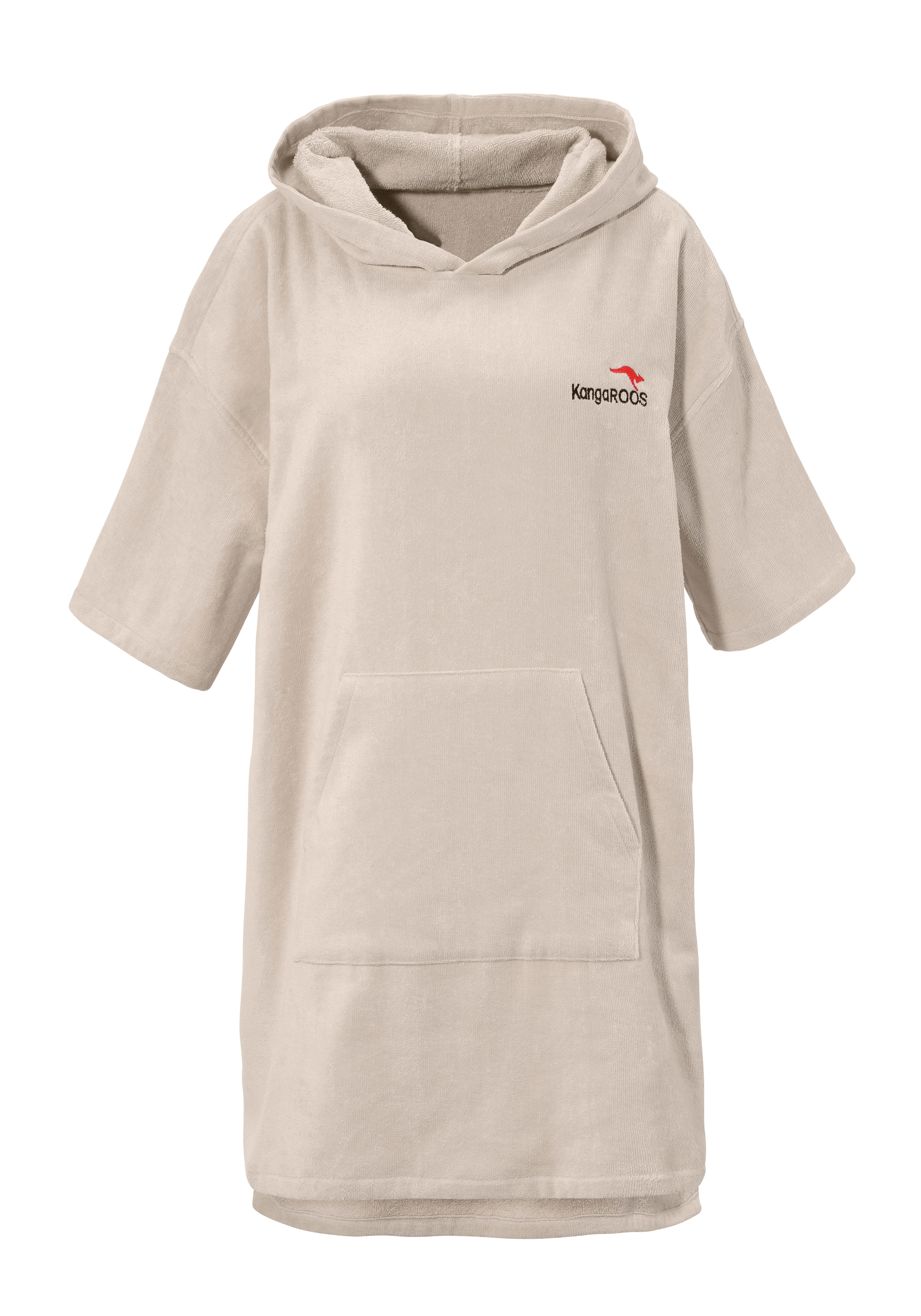 KangaROOS Badeponcho »Summer, ideal für Sauna, Spa & im Urlaub, Damen & Herren«, (1 St.), Surfponcho, mit Bauchtasche, 100% Baumwolle, Frottee