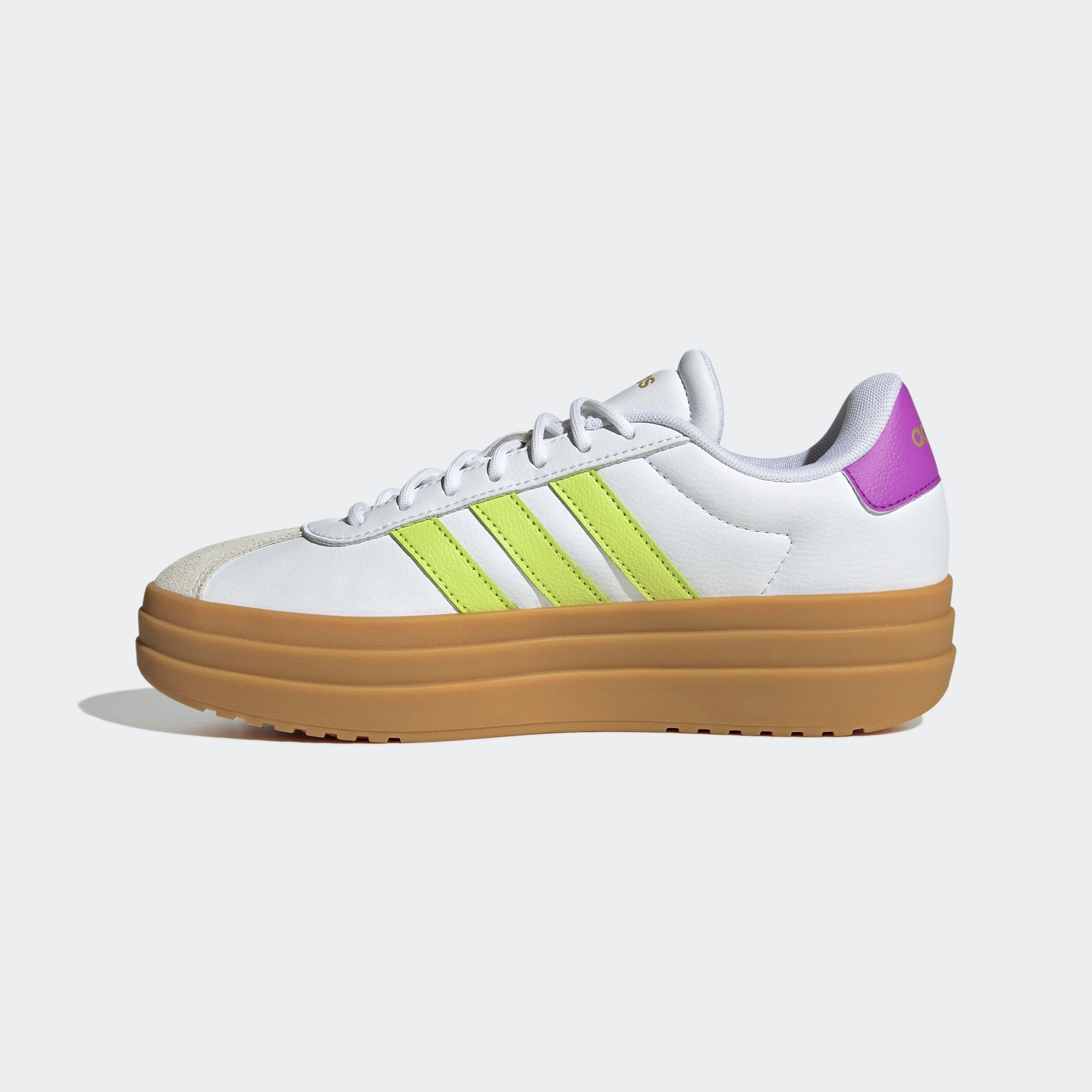 Plateausneaker ADIDAS SPORTSWEAR "VL COURT BOLD", Damen, Gr. 40, weiß (cloud weiß, cloud weiß, cloud weiß), Leder, Synthetik, Schuhe Plateausneaker, inspiriert vom Design des adidas gazelle bold, Topseller 2