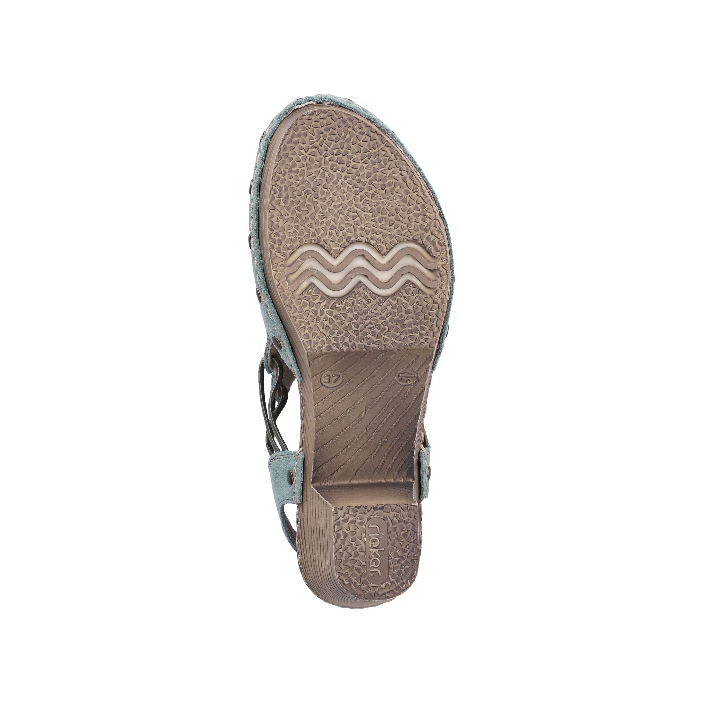 Clog RIEKER, Herren, Gr. 38, schilfgrün, Veloursleder, Schuhe Clog, Sabot, Sandalette, Sommerschuh mit seitlichen Gummizügen 3