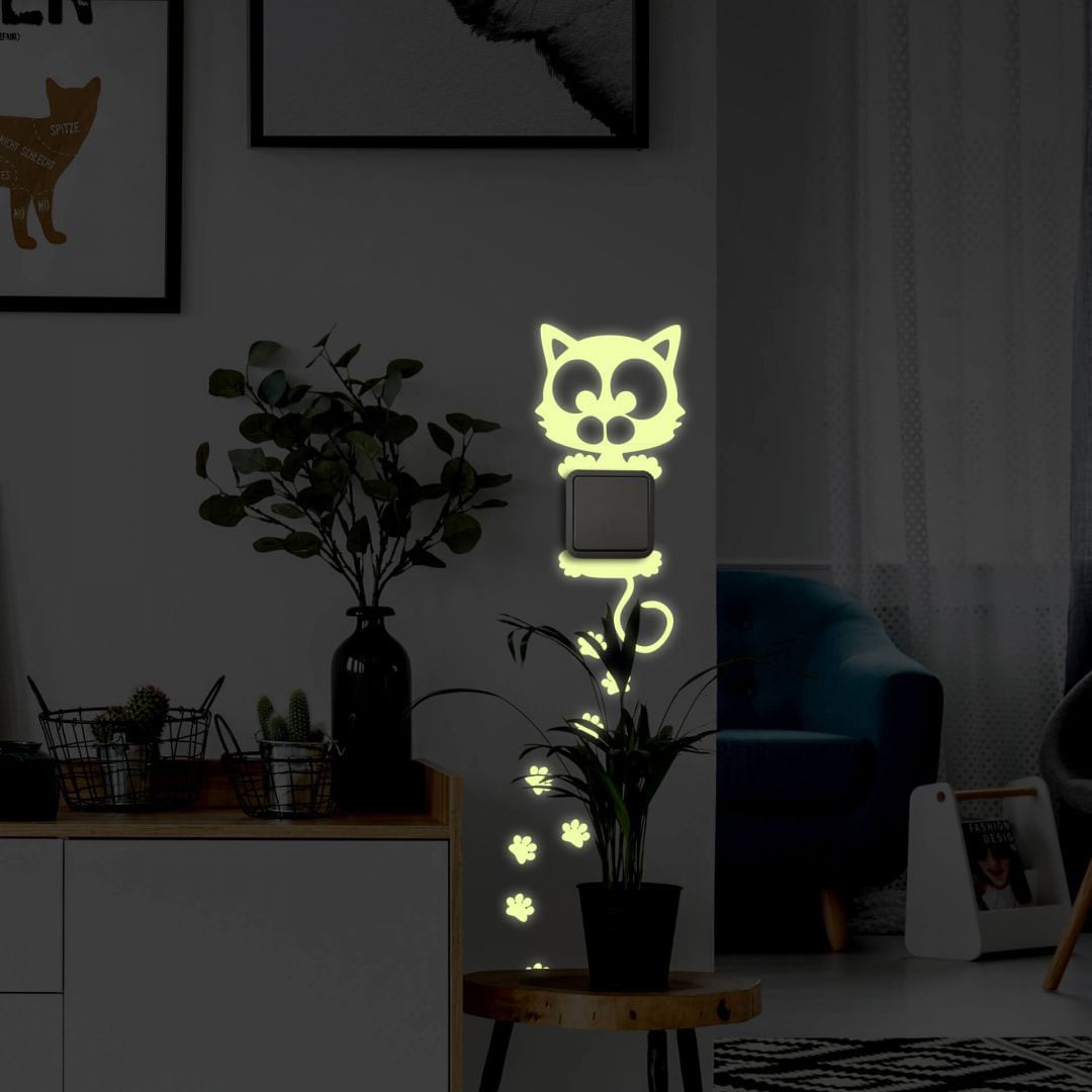 Wandtattoo BAUR »Lichtschalter Leuchtsticker«, bestellen | Katze St.) Wall-Art (1