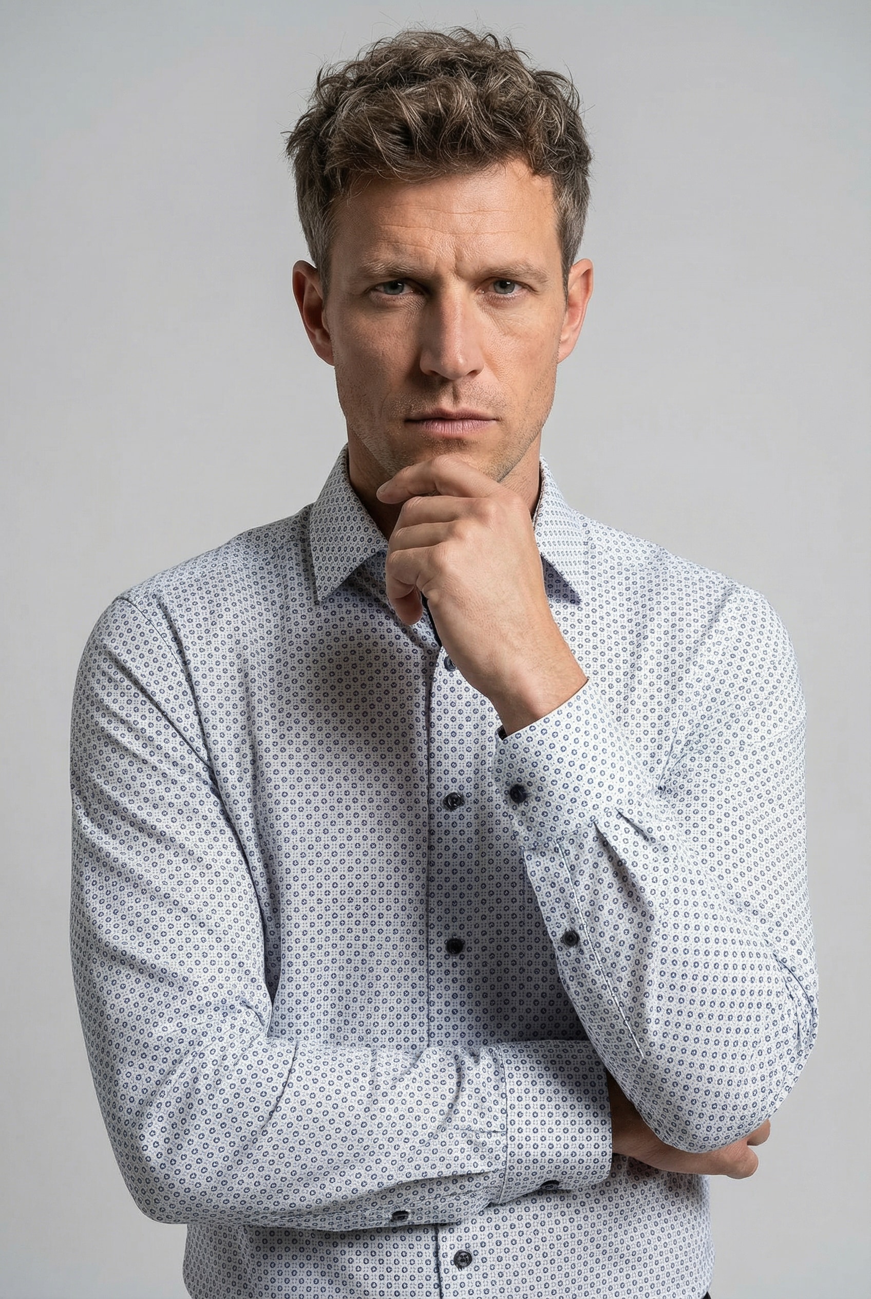 OLYMP Langarmhemd "Luxor" Businesshemd, modischer Druck, modern fit, New-Ke günstig online kaufen