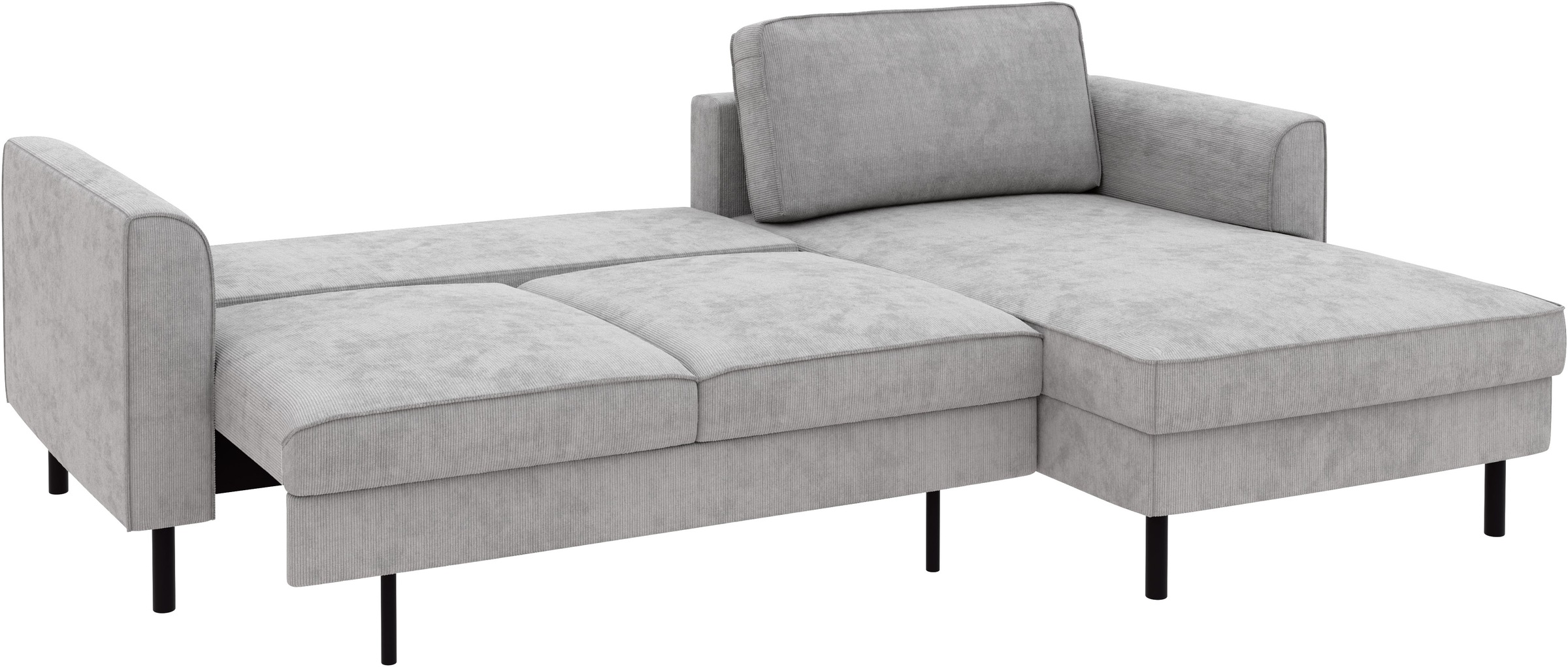 Home affaire Ecksofa »Booster Couch wahlweise mit Schlaffunktion und Bettkasten-auch in Cord«, Recamiere beidseitig montierbar, Sofa in L-Form, 232 cm