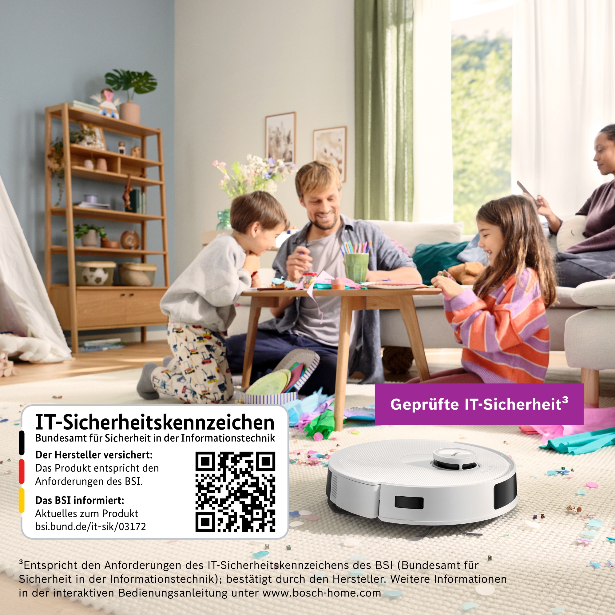 BOSCH Saugroboter »Spotless + BCRD1W, Saugroboter mit Wischfunktion, 11.000 Pa Saugkraft«, Trocken-Servicestation, Infrarot Navigation, Carbon Bürste