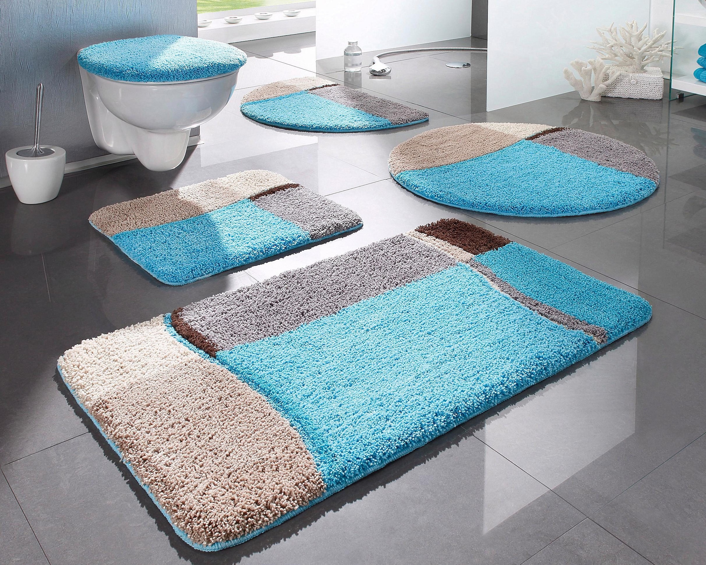 my home Badematte "Belio, Badvorleger, Badezimmer Teppich" Höhe 20 mm rutsc günstig online kaufen