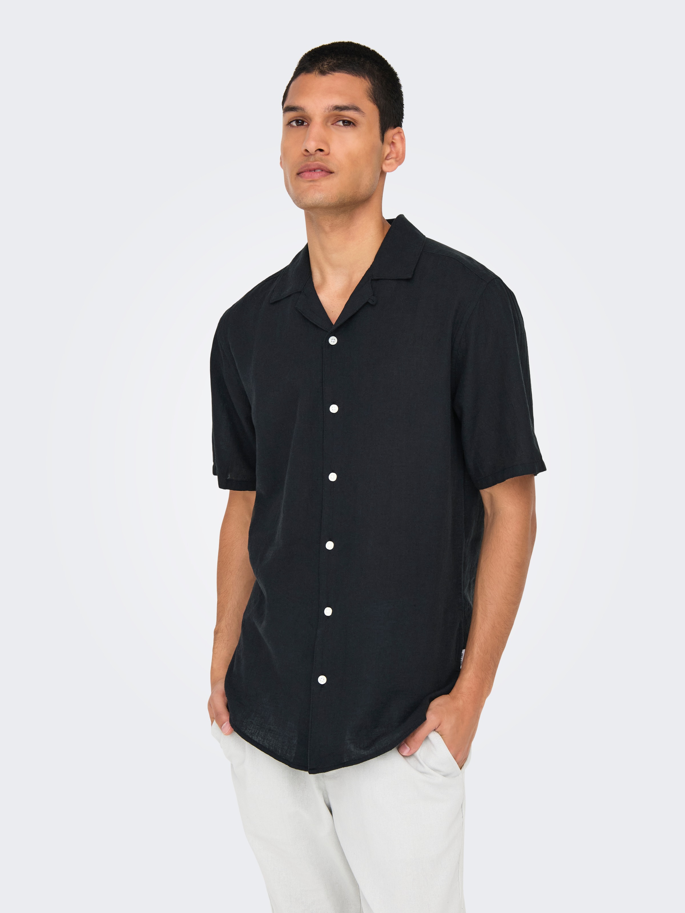 ONLY & SONS Kurzarmhemd »ONSCAIDEN SS SOLID RESORT LINEN NOOS«