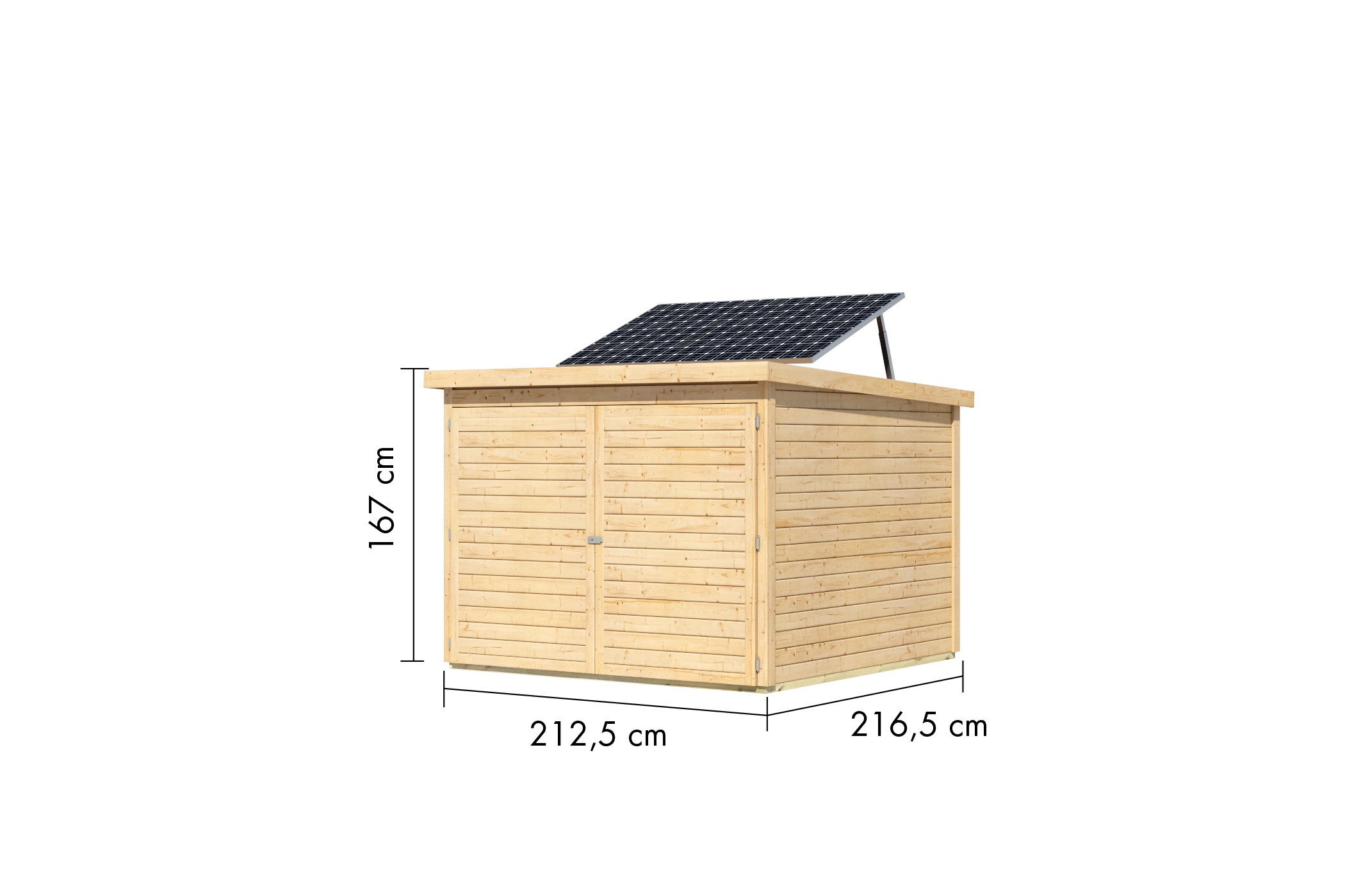 Karibu Fahrradbox »Fahrradgarage 4 Solar«, in verschiedenen Farben, mit Solarkit, BxTxH: 212,5x216,5x167 cm