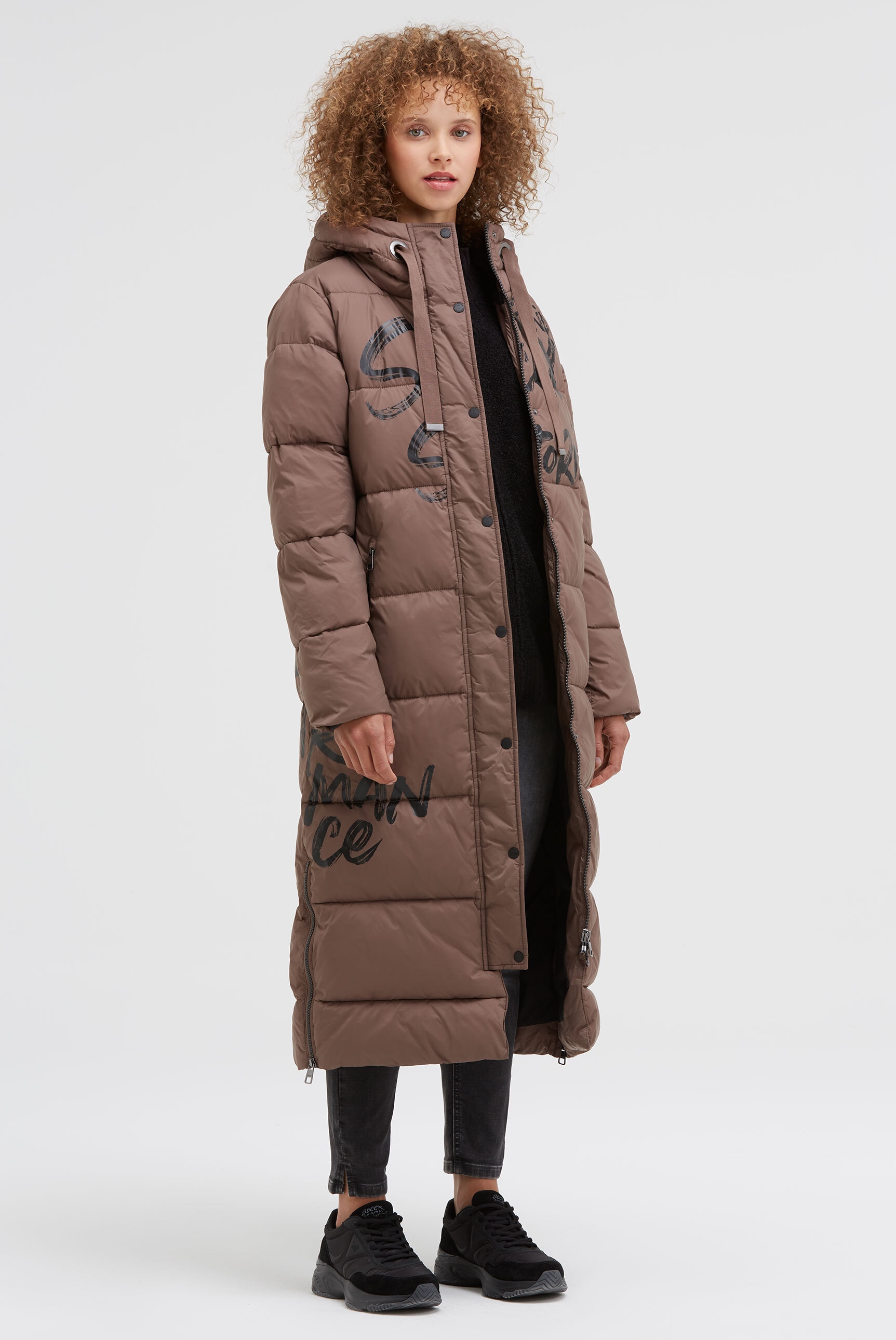 SOCCX Langmantel , mit seitlichen Reißverschlüssen am Saum
