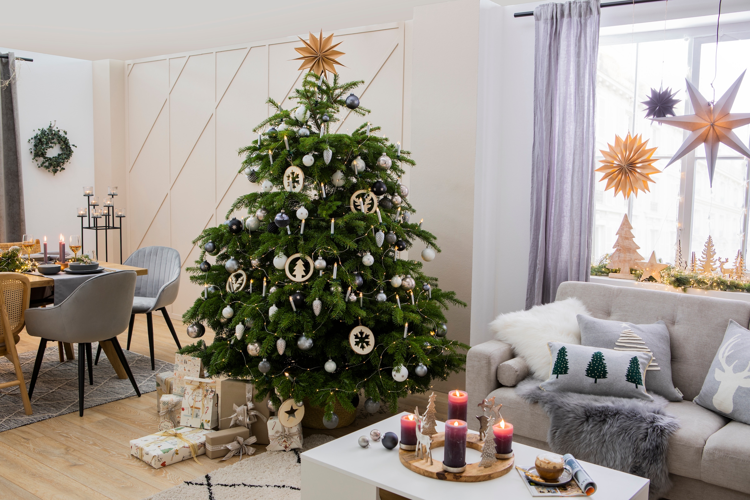 my home Weihnachtsbaumkugel »Chrome, Weihnachtsdeko, Christbaumschmuck, Christbaumkugeln Glas«, (Set, 30 St.), mundgeblasen und handdekoriert