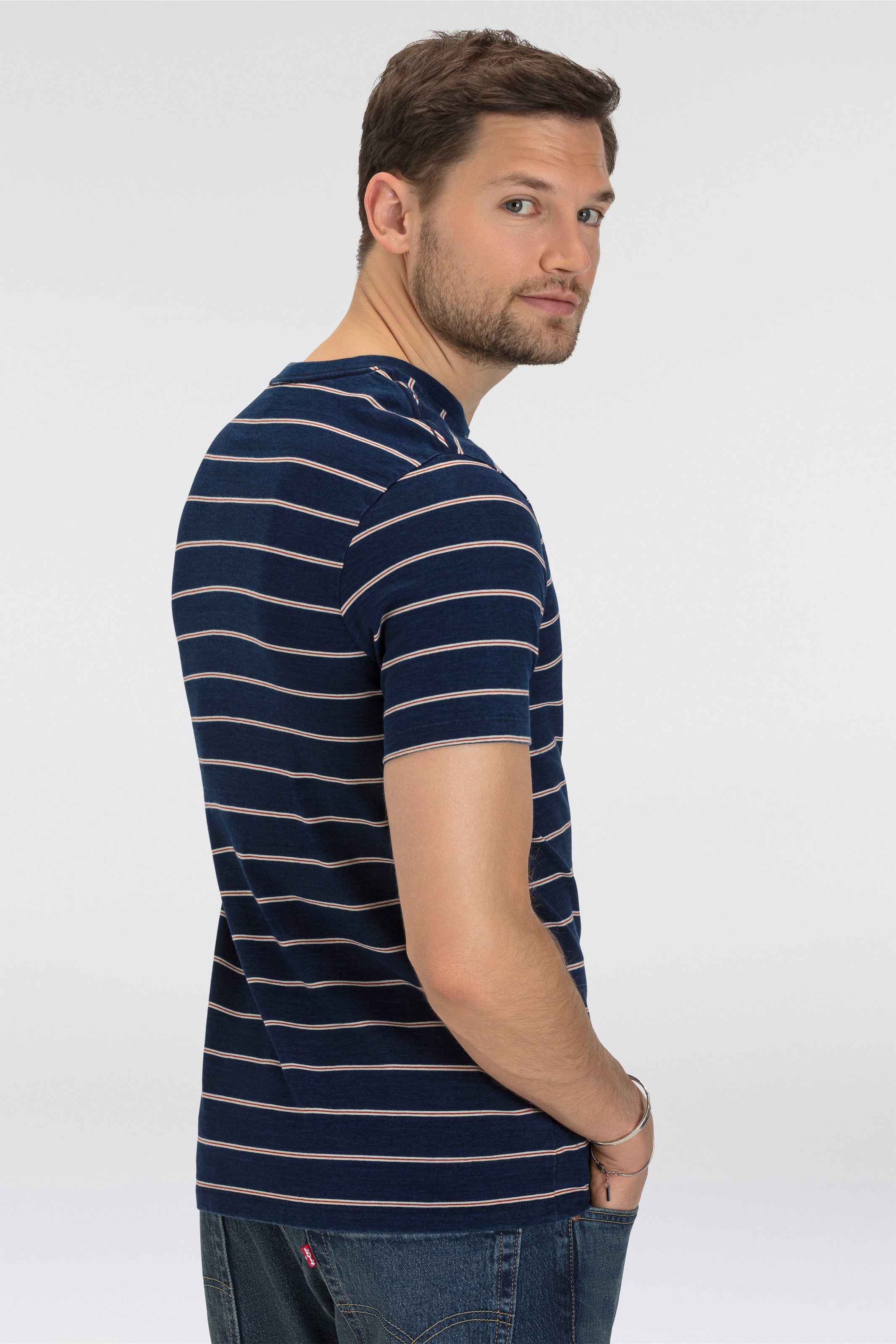 Levi's Original Housemark Taper Stripe Short Sleeve T-Shirt True Navy 3