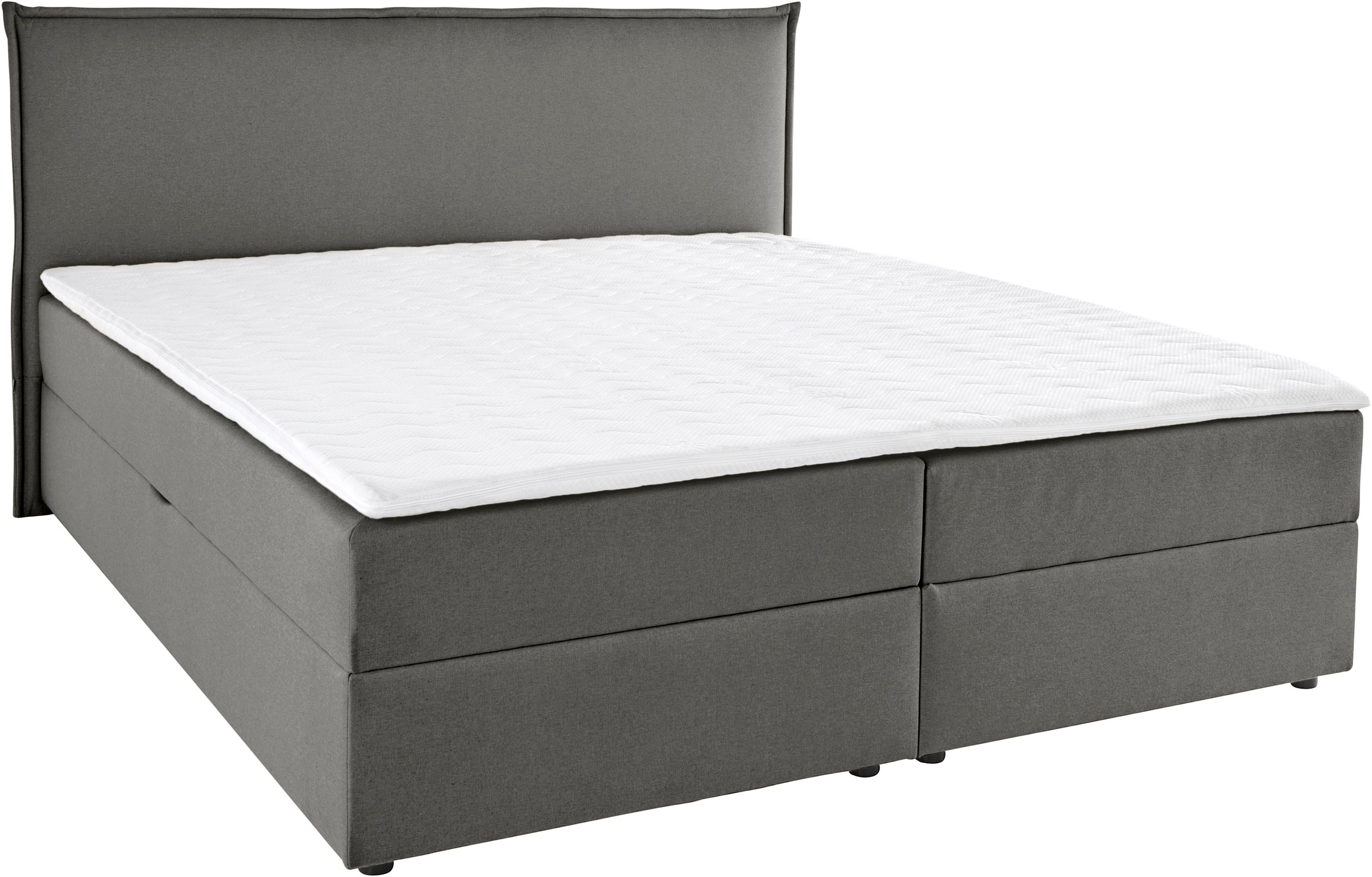 Boxbett S.OLIVER "Alissia inkl. Bettkasten und Topper- frei im Raum stellbar", anthrazit, B:198cm L:206cm, Komplettbetten, wahlweise mit Bonnell- oder TTFK-Matratze in H2, H3 o. H4 erhältlich 9