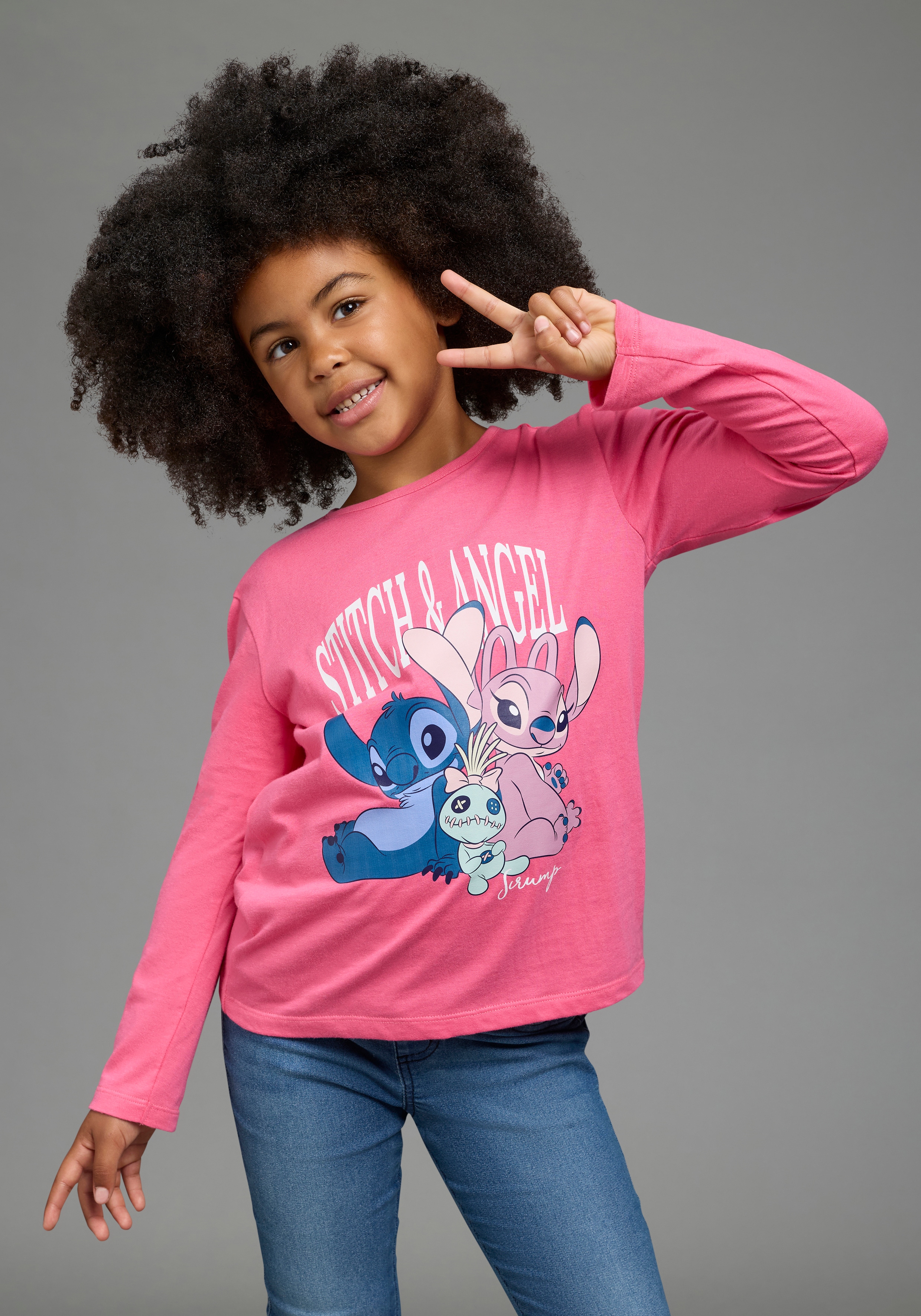 KIDSWORLD Langarmshirt "STITCH Shirt, Disney" Disney-Shirt, langarm, Basic-Passform, bedruckt