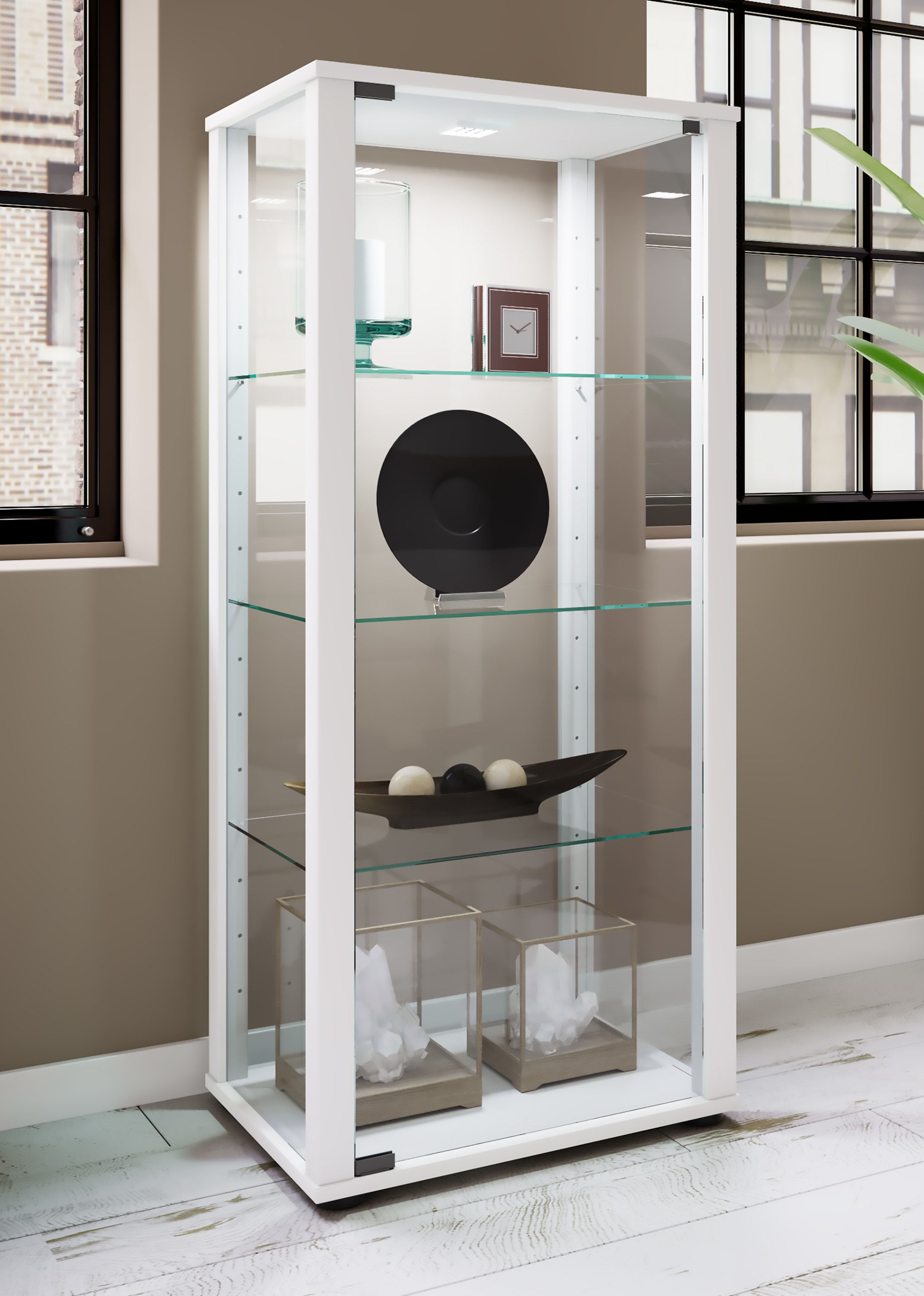 VCM Standvitrine »Holz Glas Stand Vitrine Sammelvitrine Kavisa M«