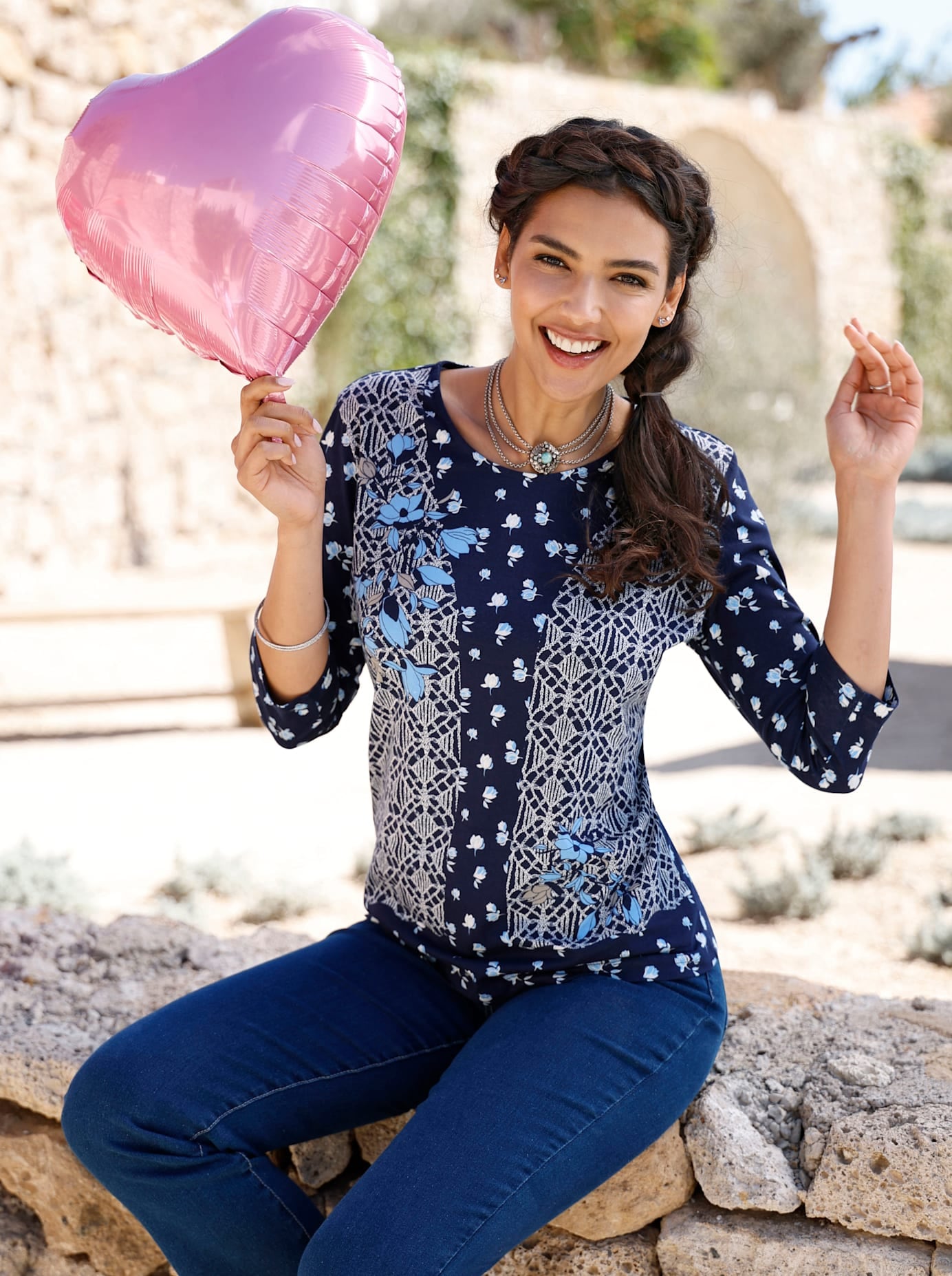 Classic Basics Rundhalsshirt "3/4-Arm-Shirt", 1 Stk. günstig online kaufen