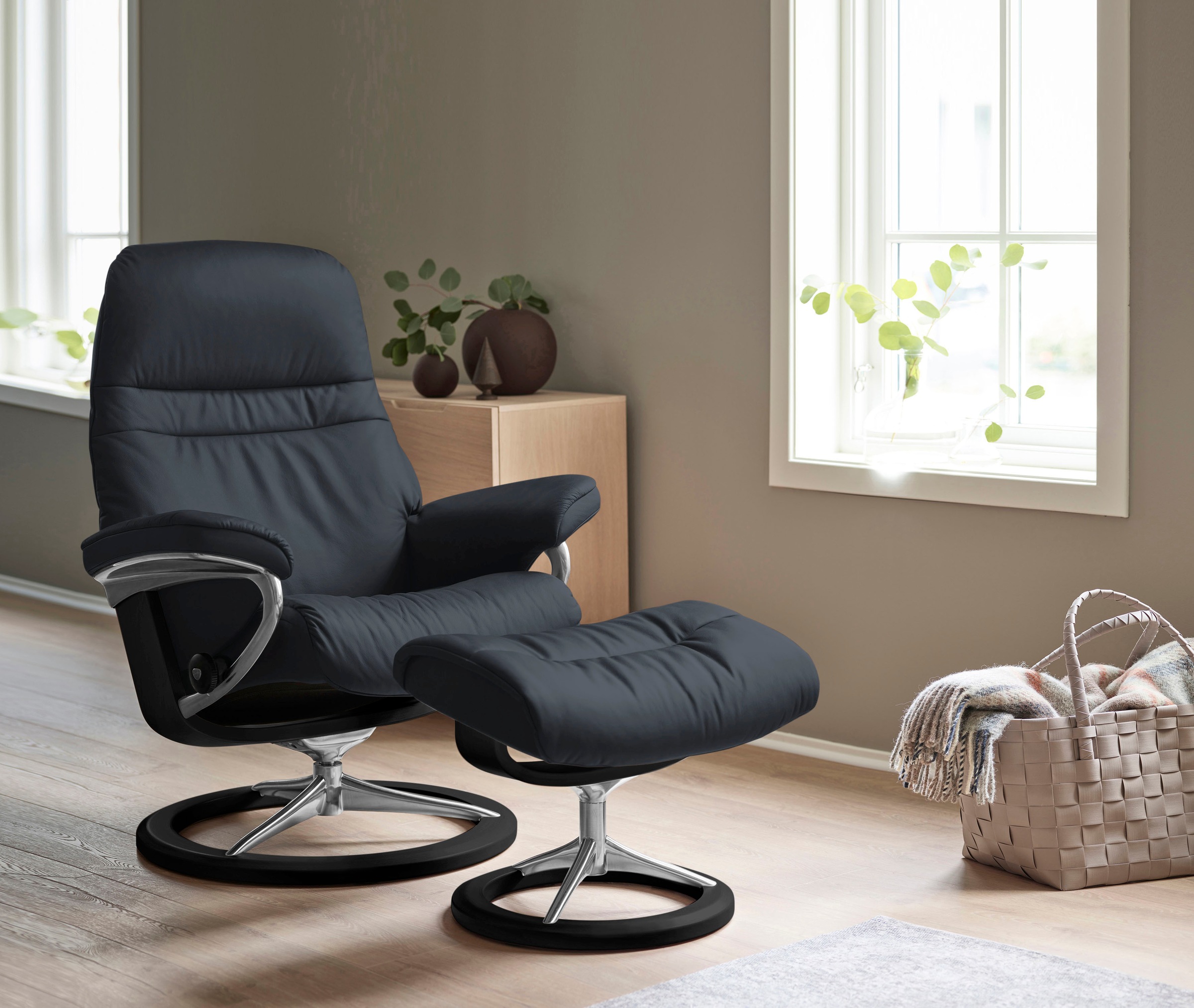 Stressless "Sunrise" mit Signature Base, Größe M, Gestell Schwarz, in 2 Led günstig online kaufen
