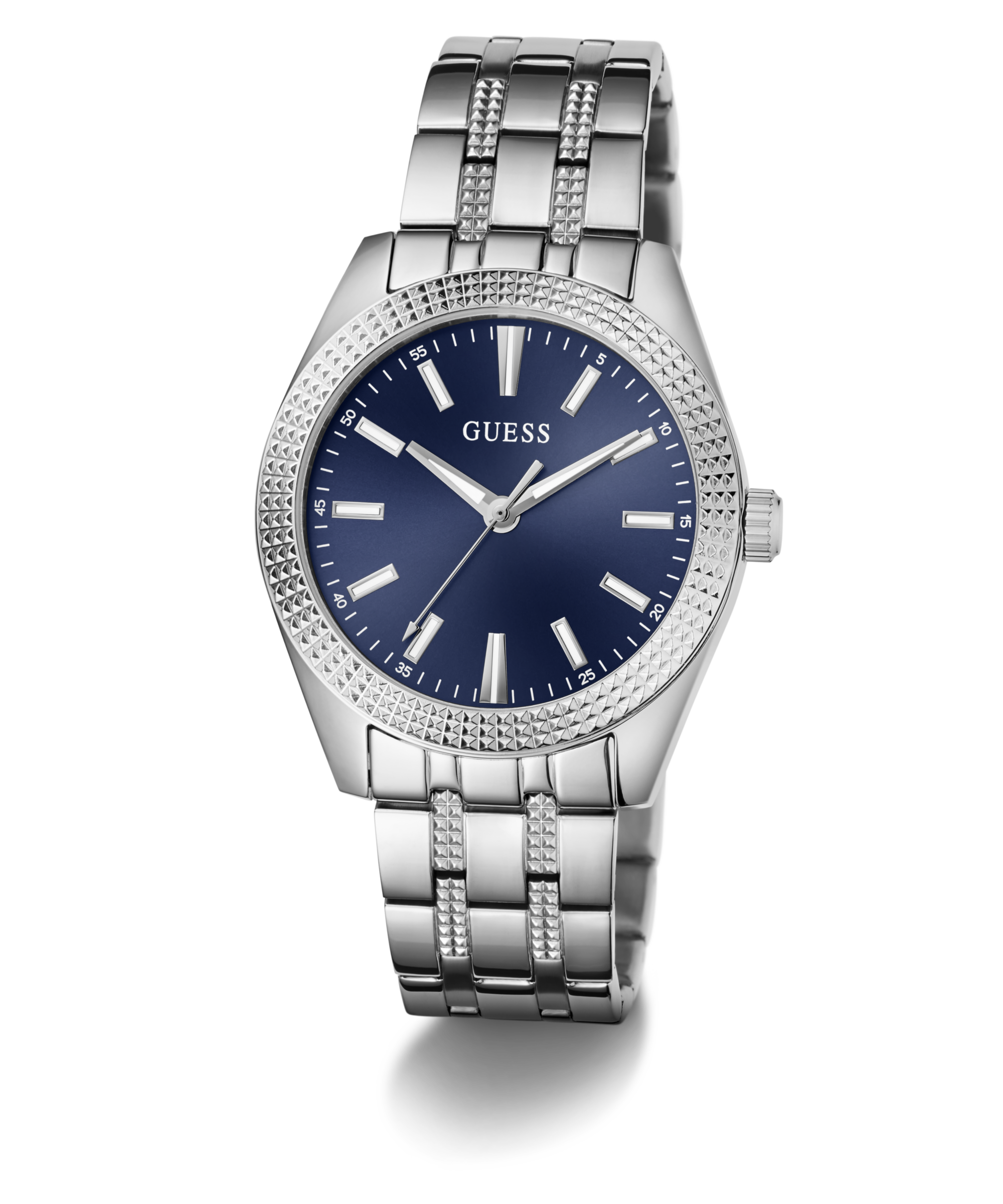 Guess Quarzuhr »PERCY« Armbanduhr, Damenuhr, Herrenuhr, Edelstahlarmband, analog