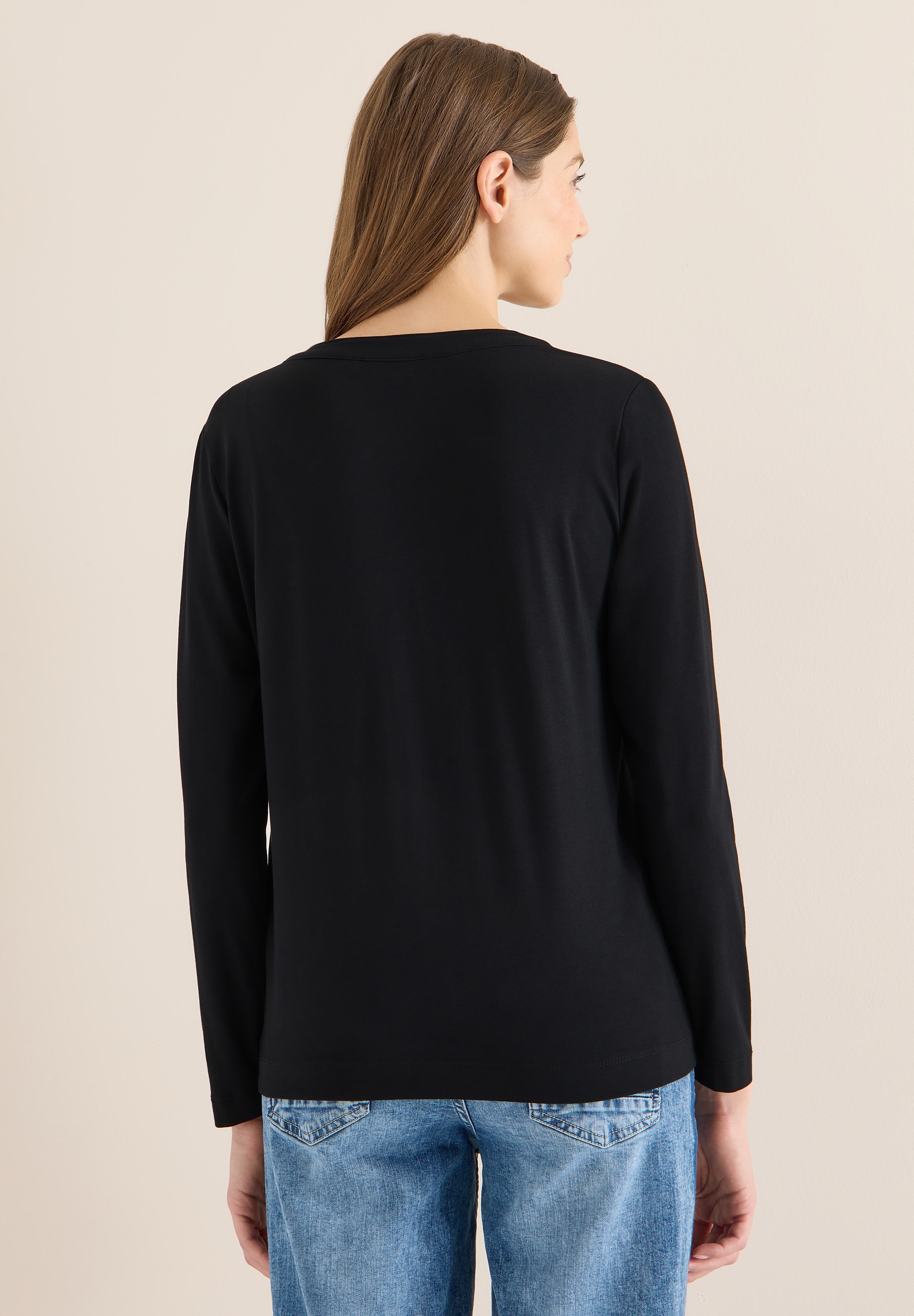 Cecil Langarmshirt aus Baumwolle mit Stretchante