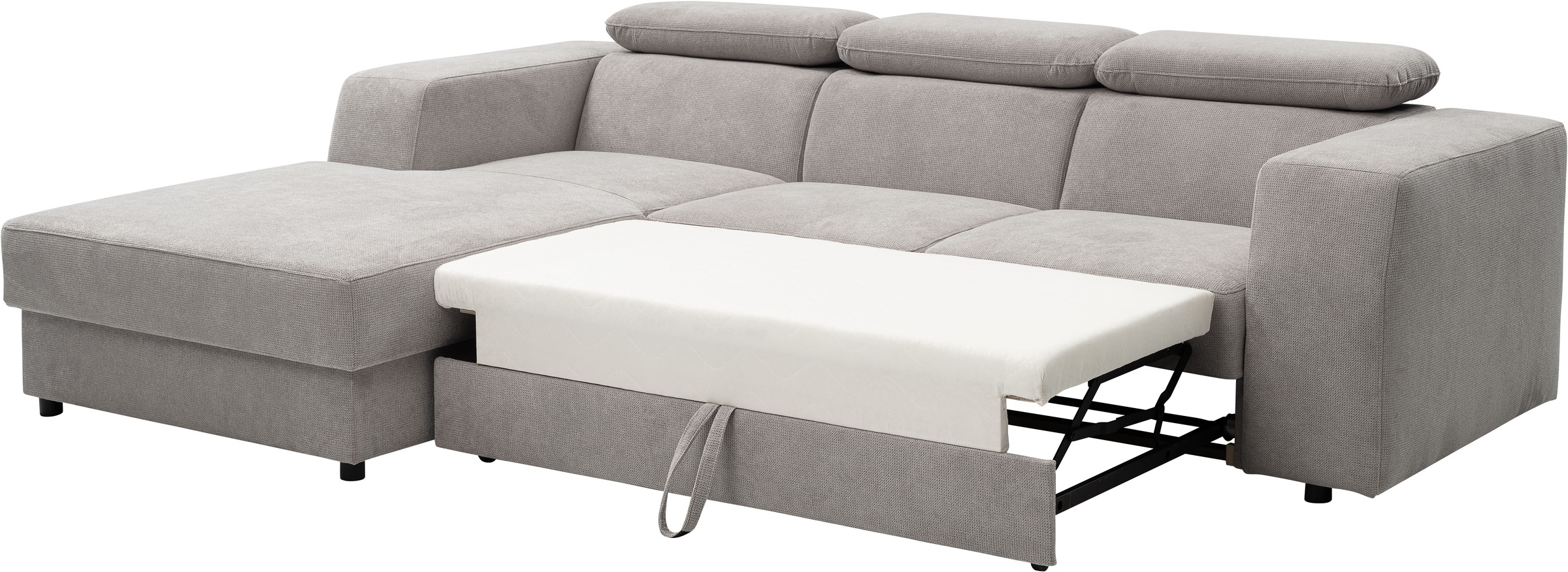 WERK2 Ecksofa »Cherry, modernes Sofa mit Komfortfunktionen, Breite 270cm, L-Form,«, bequem, mit verstellbaren Kopfteilen, Schlaffunktion und Bettkasten