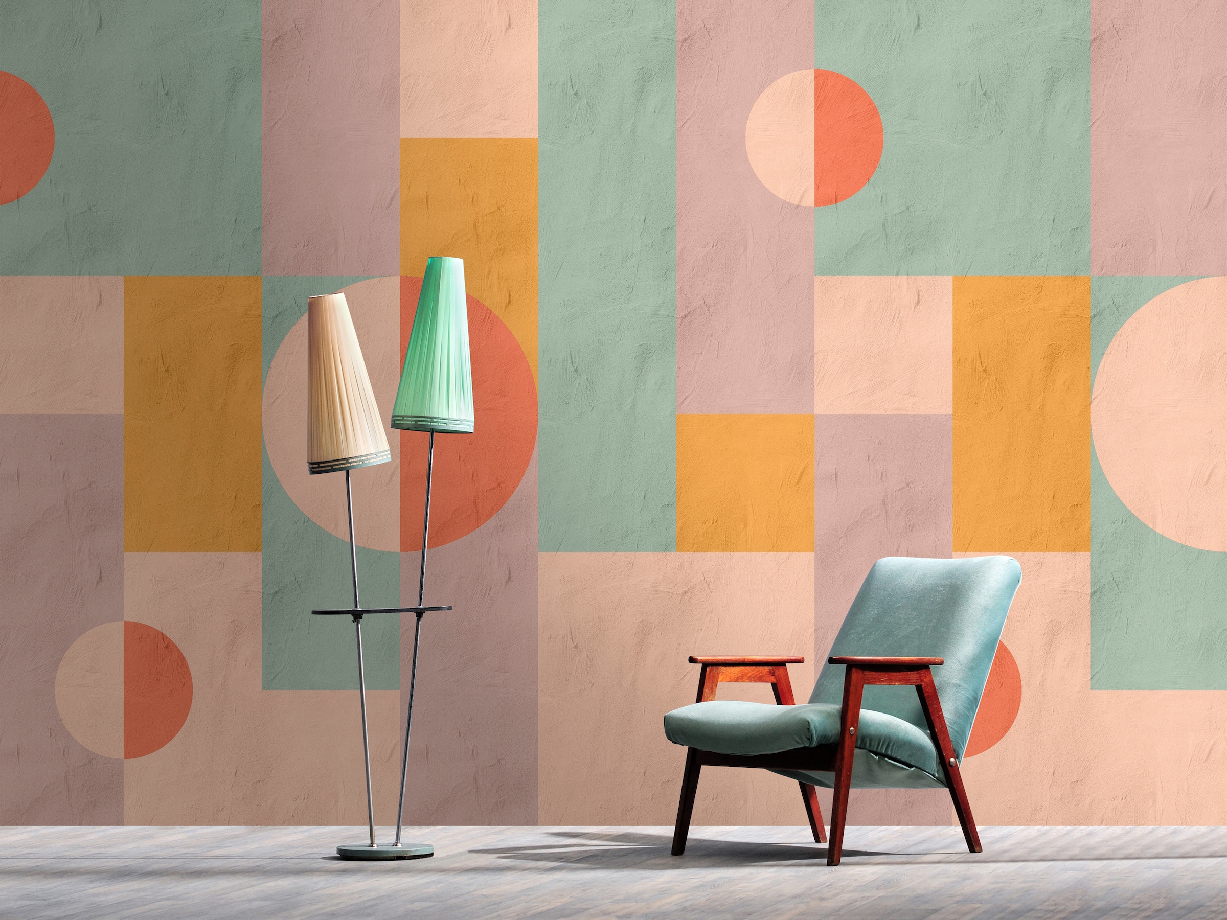 living walls Vliestapete »Geometrische Retro-Tapete Moderne Mustertapete« matt glatt