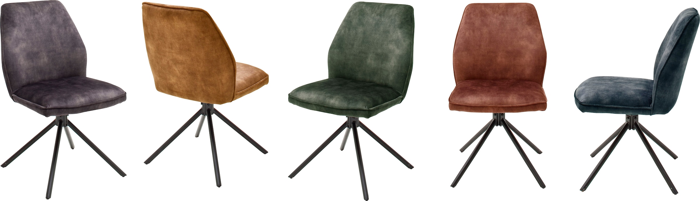 MCA furniture Esszimmerstuhl »Ottawa«, (Set), 2 St., Vintage, Vintage Veloursoptik mit Keder, Stuhl belastbar bis 120 Kg
