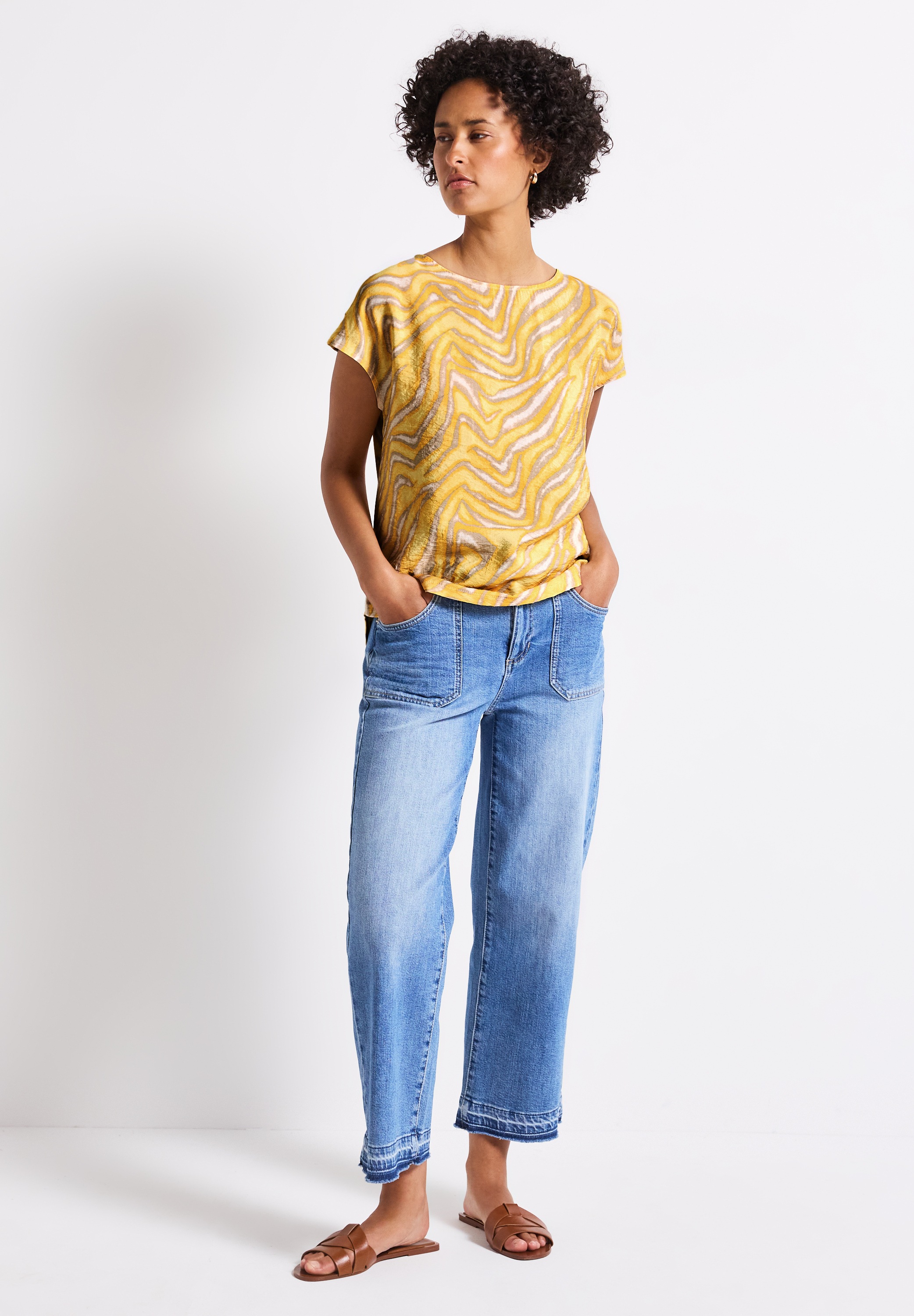 STREET ONE Print-Shirt, aus elastischem Materialmix