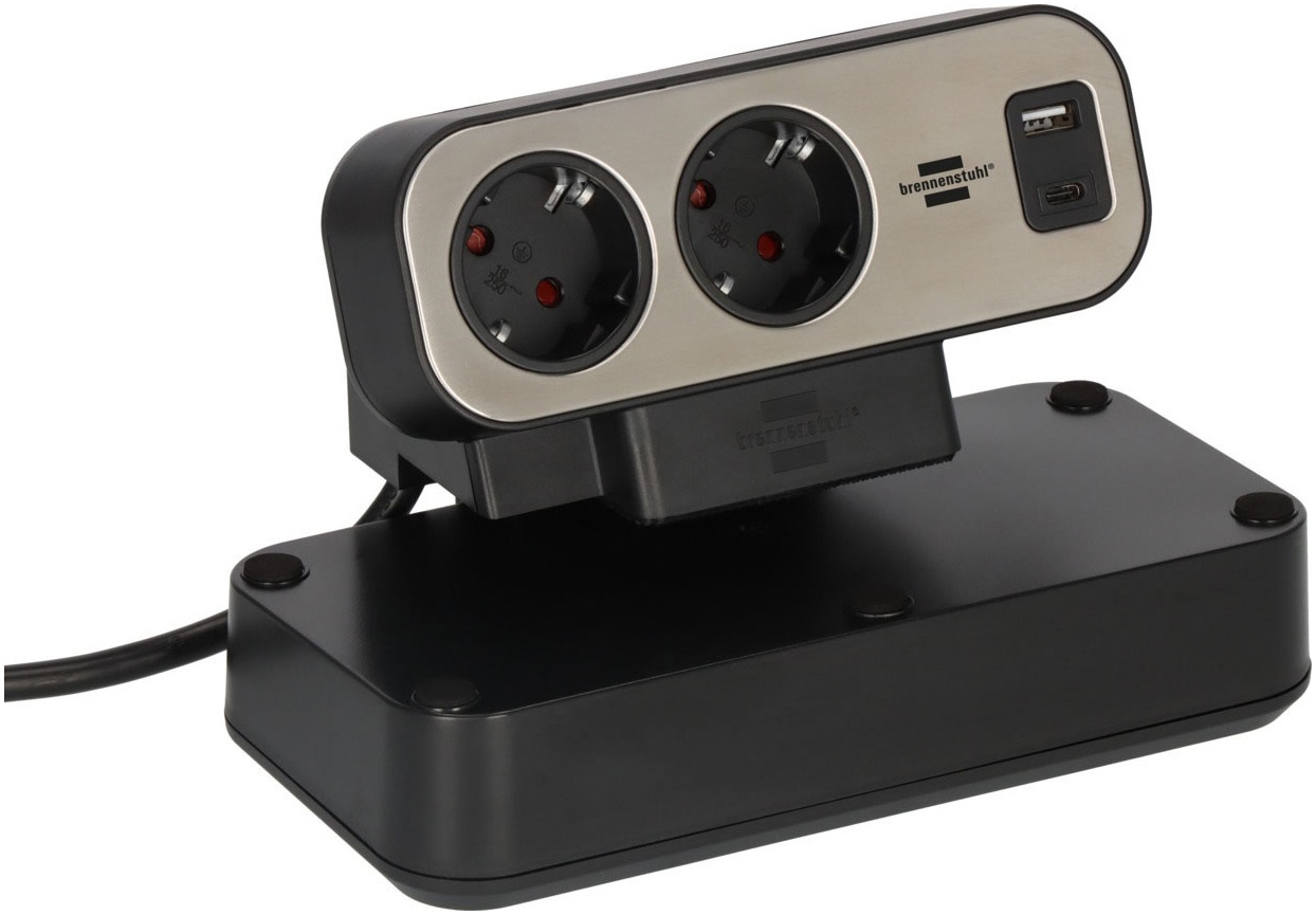 Brennenstuhl Steckdosenleiste »Duplex Tischsteckdosenleiste mit Überspannungsschutz« (USB-Anschlüsse Überspannungsschutz Kabellänge 2 m)