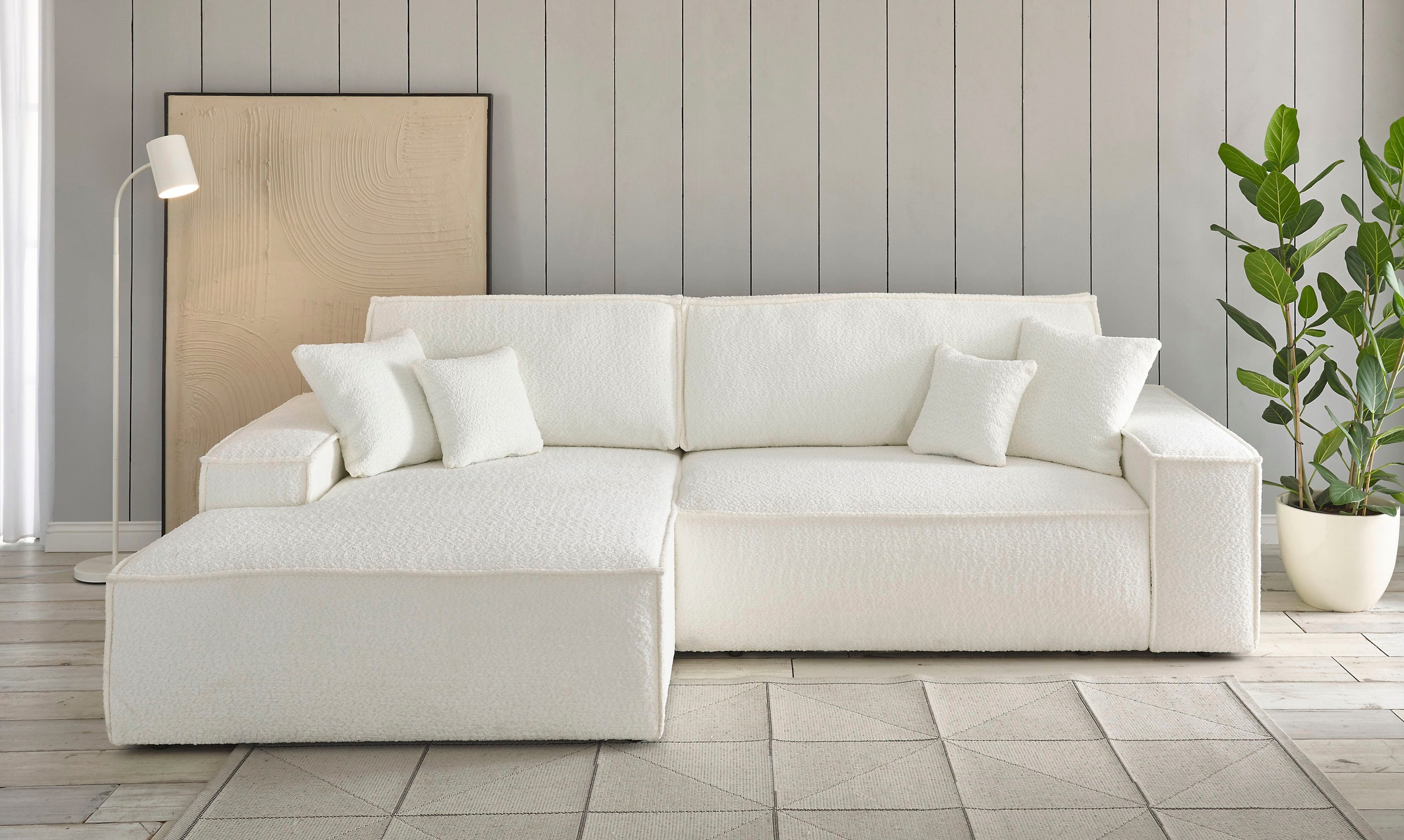 andas Ecksofa "FINNLEY Schlafsofa 267 cm, L-Form mit Schlaffunktion & Bettk günstig online kaufen