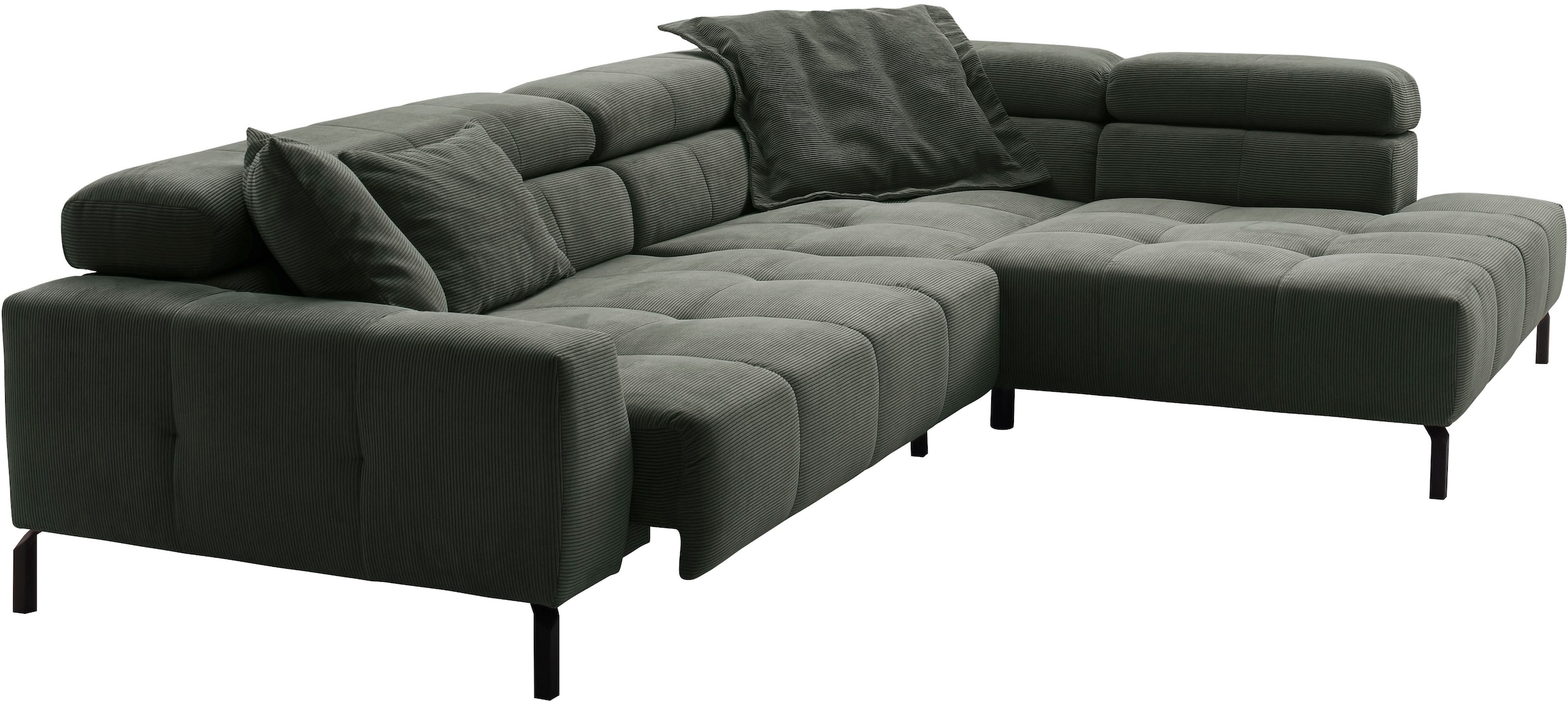Places of Style Ecksofa »Cleveland, L-Form, incl. Kopfteilverstellung, Breite 311 cm«, wahlweise elektrischer Sitzvorzug