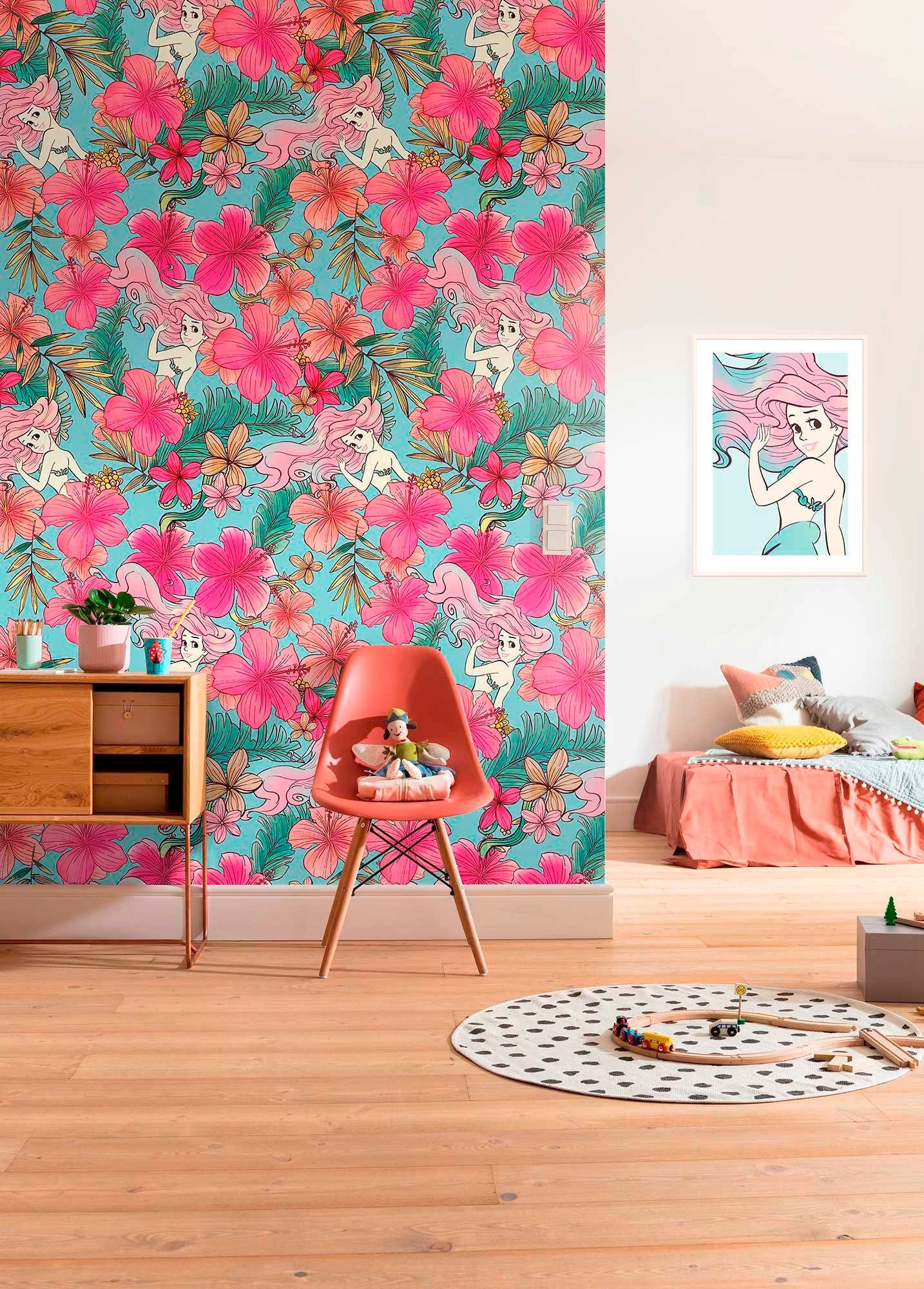 Komar Vliestapete »Digitaldruck Vlies - Ariel Pink Flower - Größe 200 x 280 cm«, bedruckt, Kinderzimmer