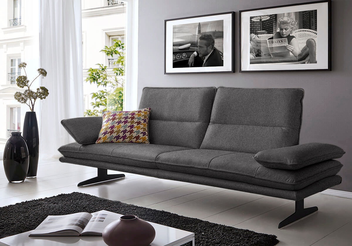 W.SCHILLIG 2,5-Sitzer "broadway, Designsofa mit tollem Sitzkomfort" Sitztiefenverstellung, Kopfteil- & Seitenteilverstellung, Breite 236cm