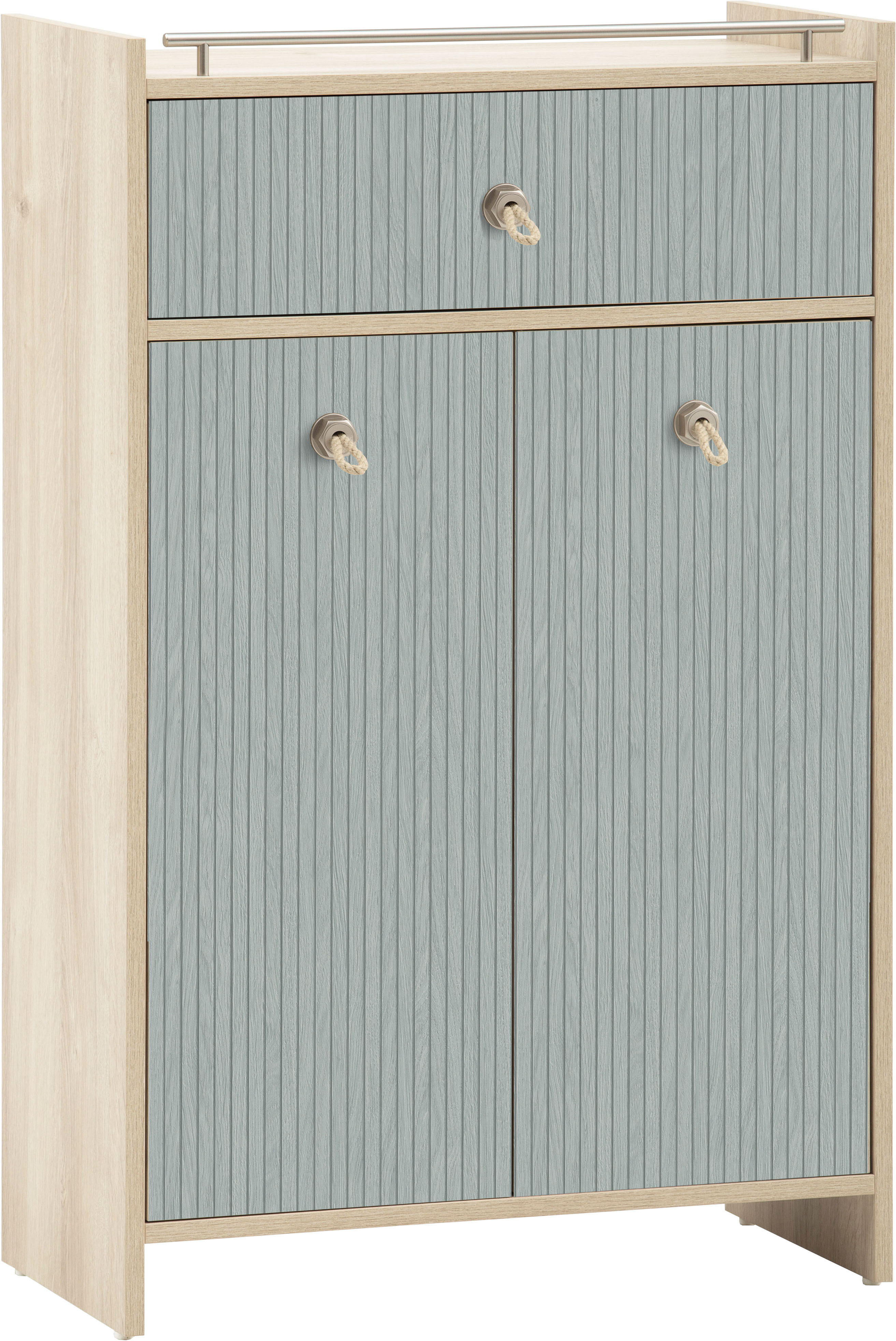 Schildmeyer Midischrank "SONDERBY, 2 Türen & Schublade, Höhe 104,2 cm, MADE IN GERMANY" 1 Stk. tlg. Seilgriffe im maritimen Look, MADE IN GERMANY
