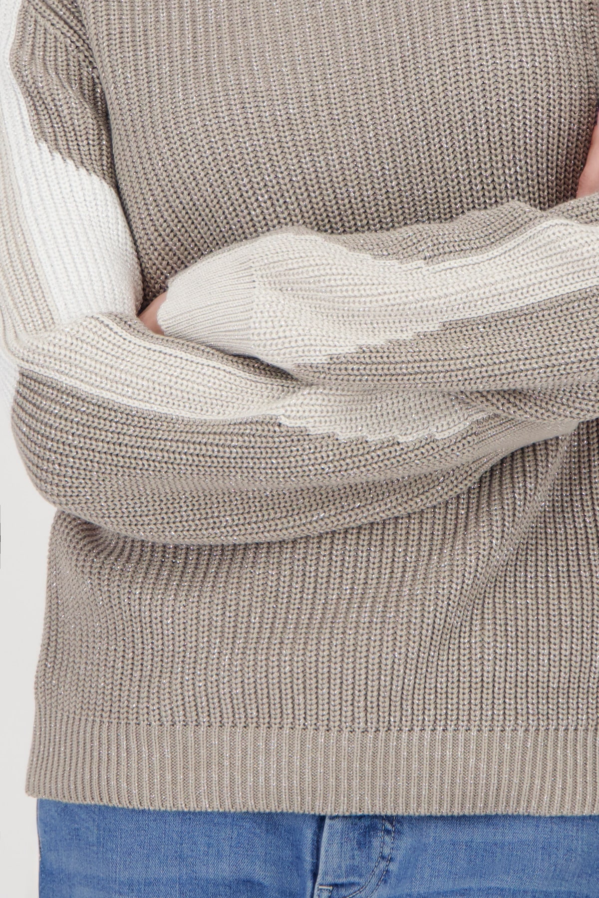 Monari Strickpullover »Pullover Colorblock Perlfang«, Mit Rundhalsausschnitt