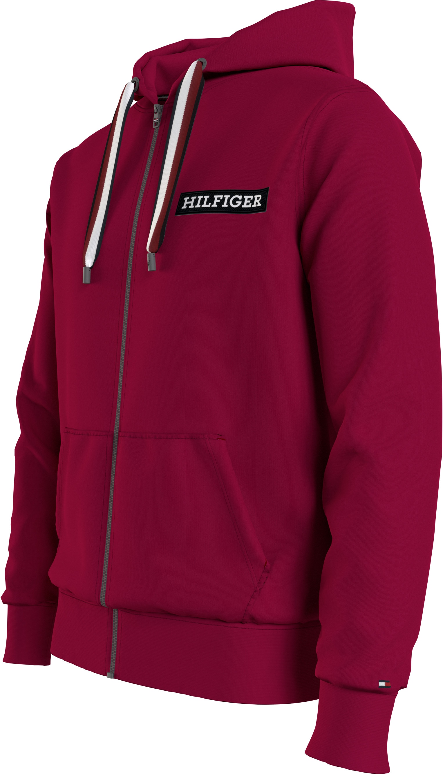 Tommy Hilfiger Kapuzensweatjacke »GLOBAL STRIPE HOODED ZIP THRU«, mit Kordel