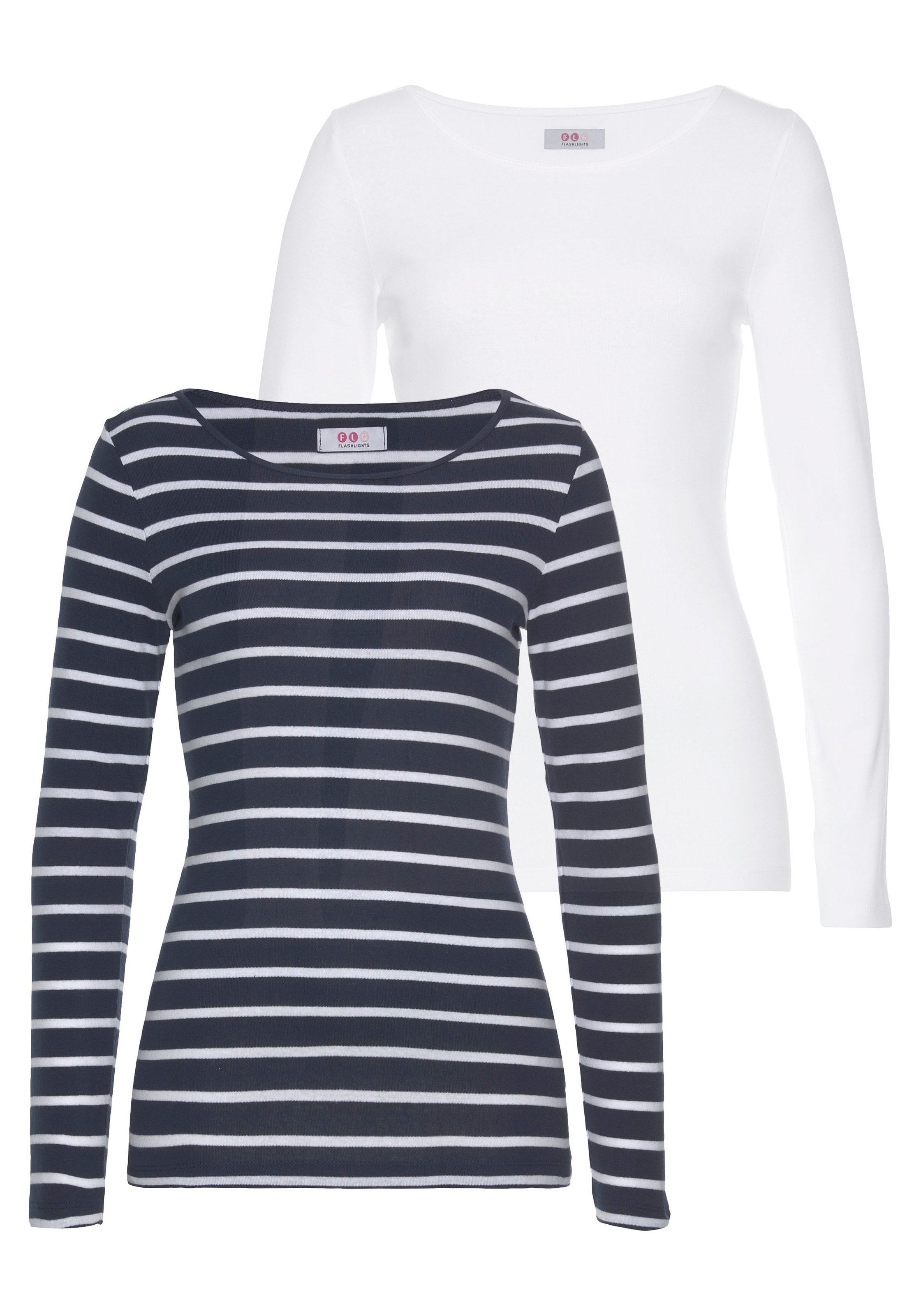 Flashlights Langarmshirt Packung, 2er-Pack, 2 Stk. Langarm, sehr figurbeton günstig online kaufen